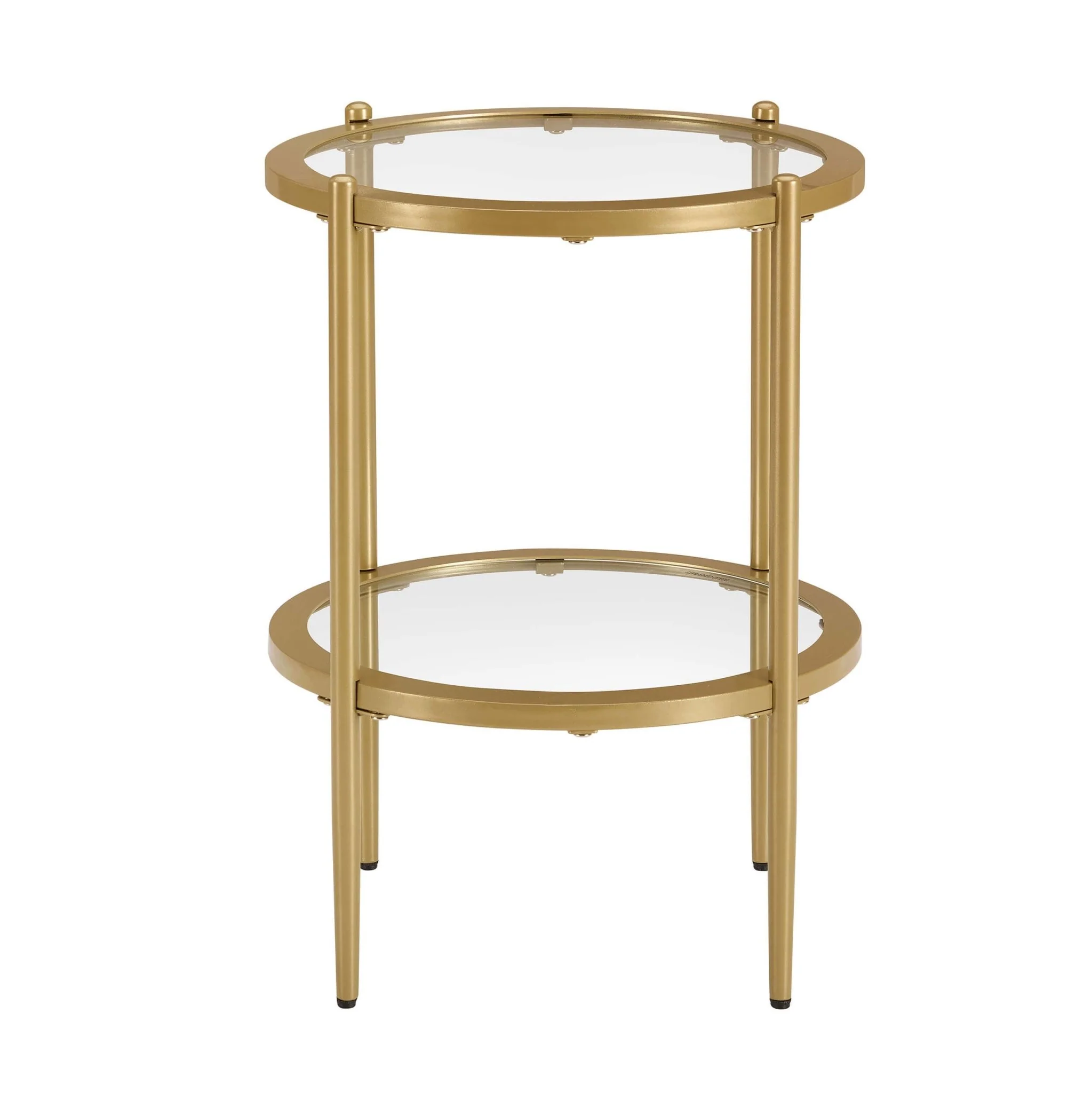 Glass Round Side Table - Gold - Image 3