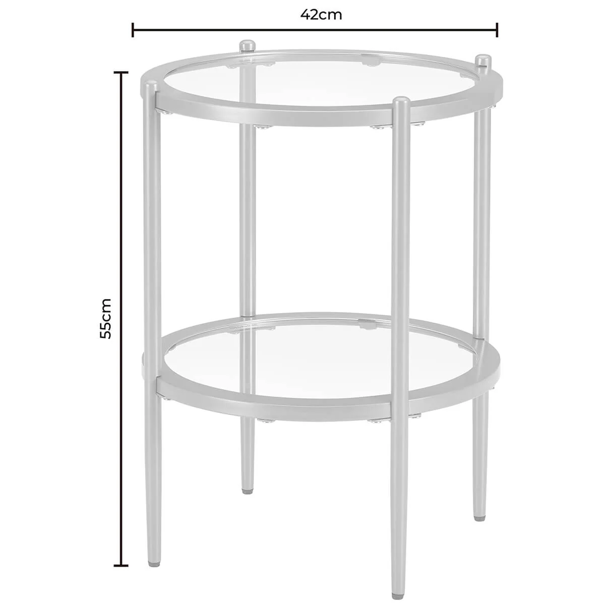 Glass Round Side Table - Gold - Image 5