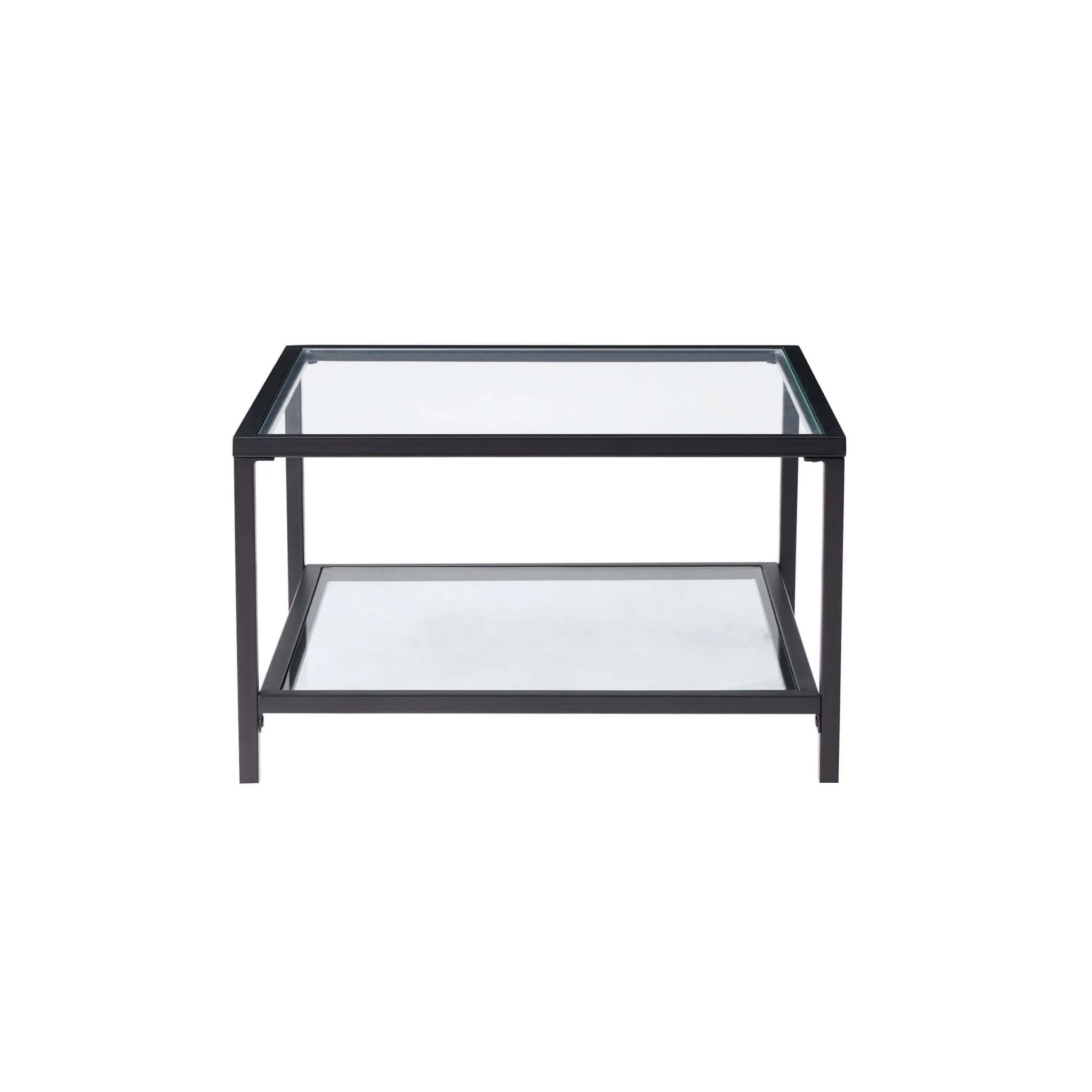 Glass Square Nesting Coffee Tables - Black - Image 5