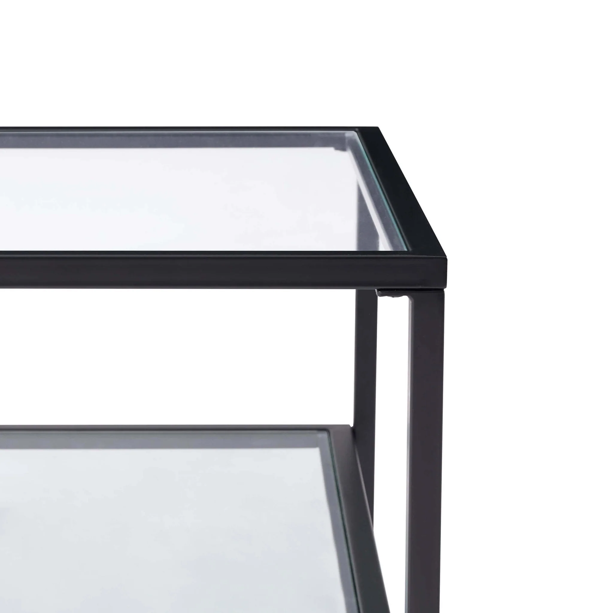Glass Square Nesting Coffee Tables - Black - Image 6