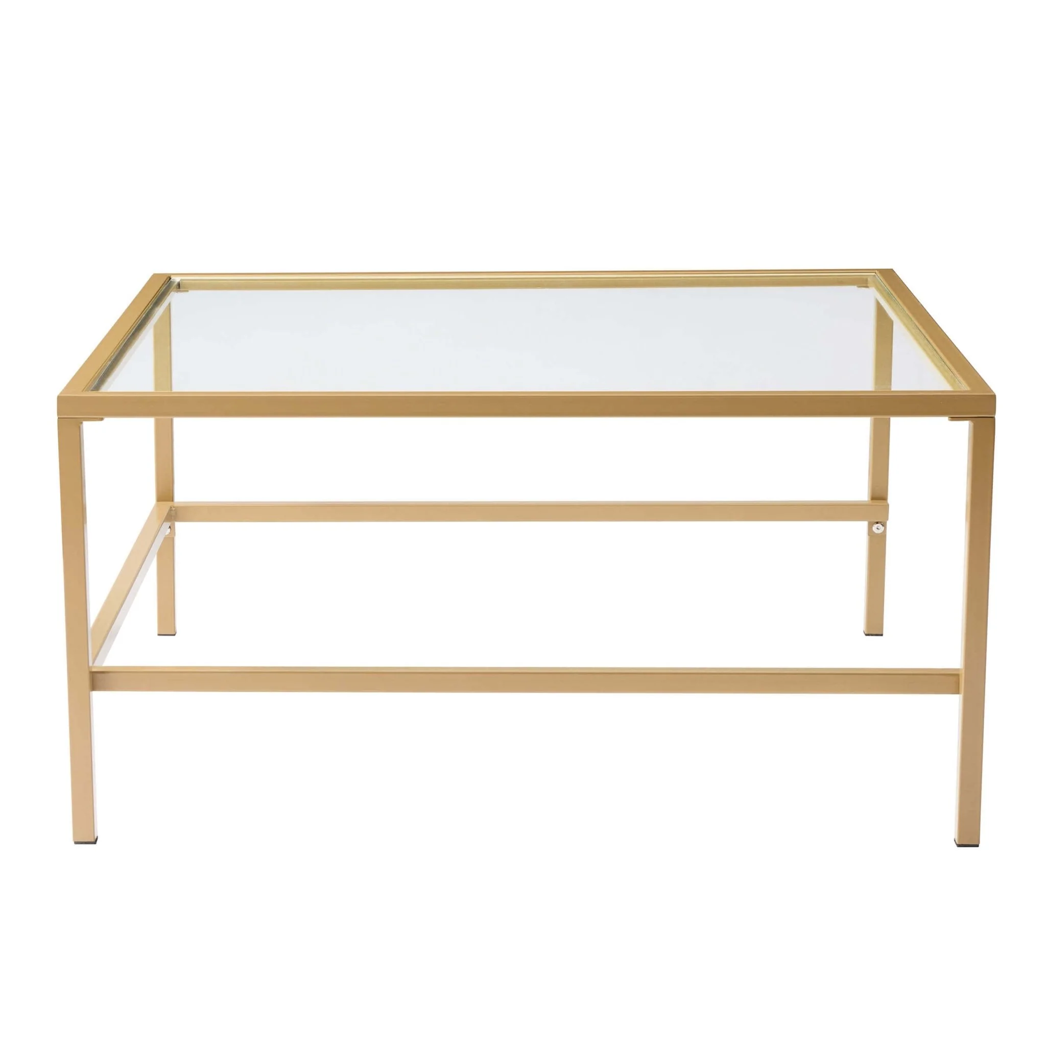 Glass Square Nesting Coffee Tables - Gold - Image 4