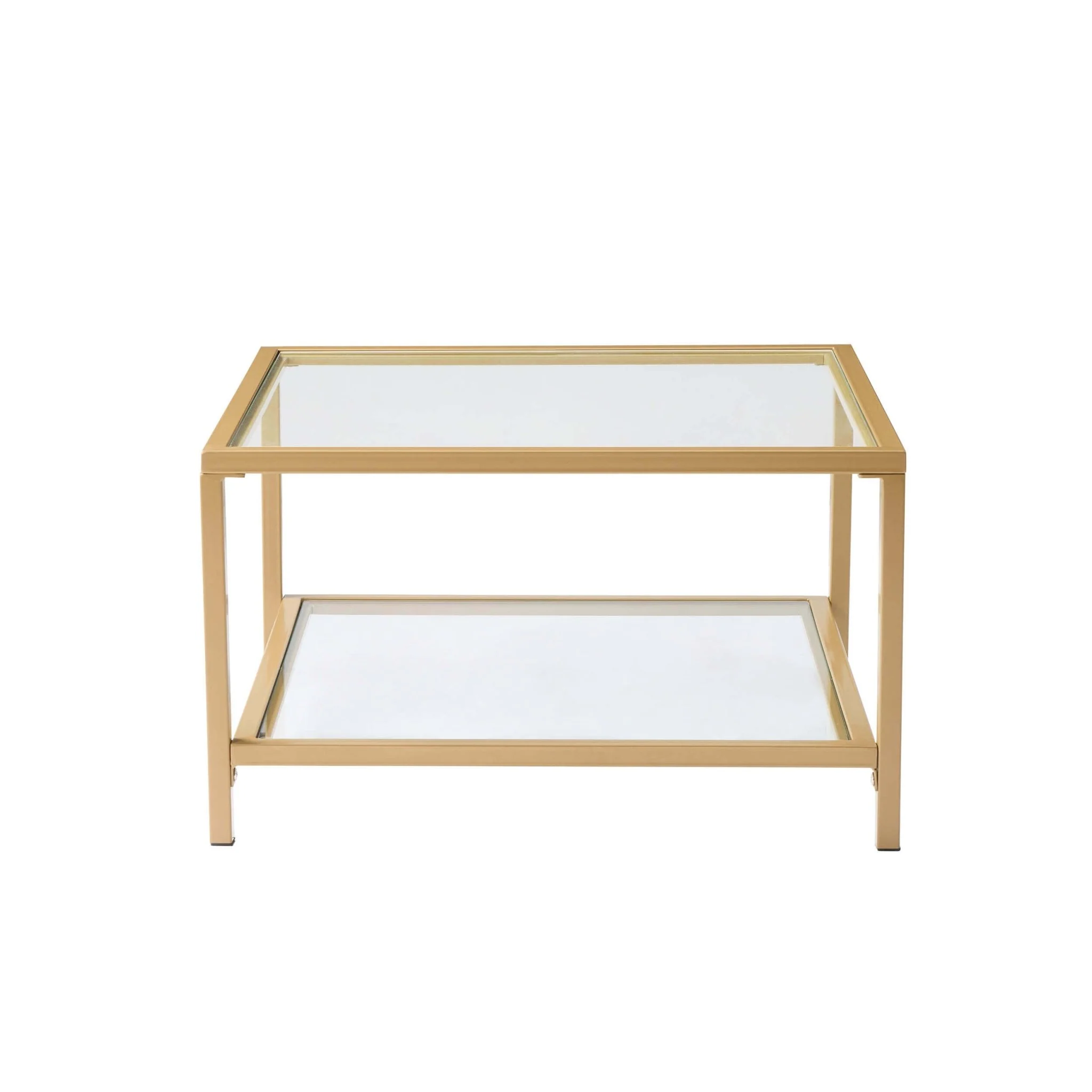 Glass Square Nesting Coffee Tables - Gold - Image 5