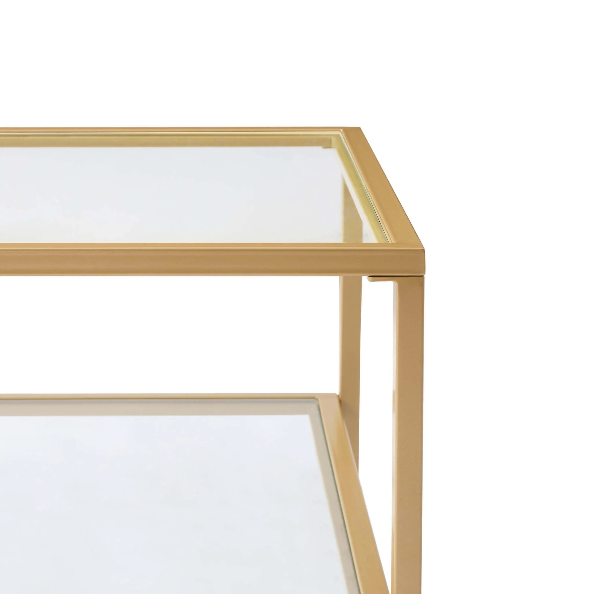Glass Square Nesting Coffee Tables - Gold - Image 6