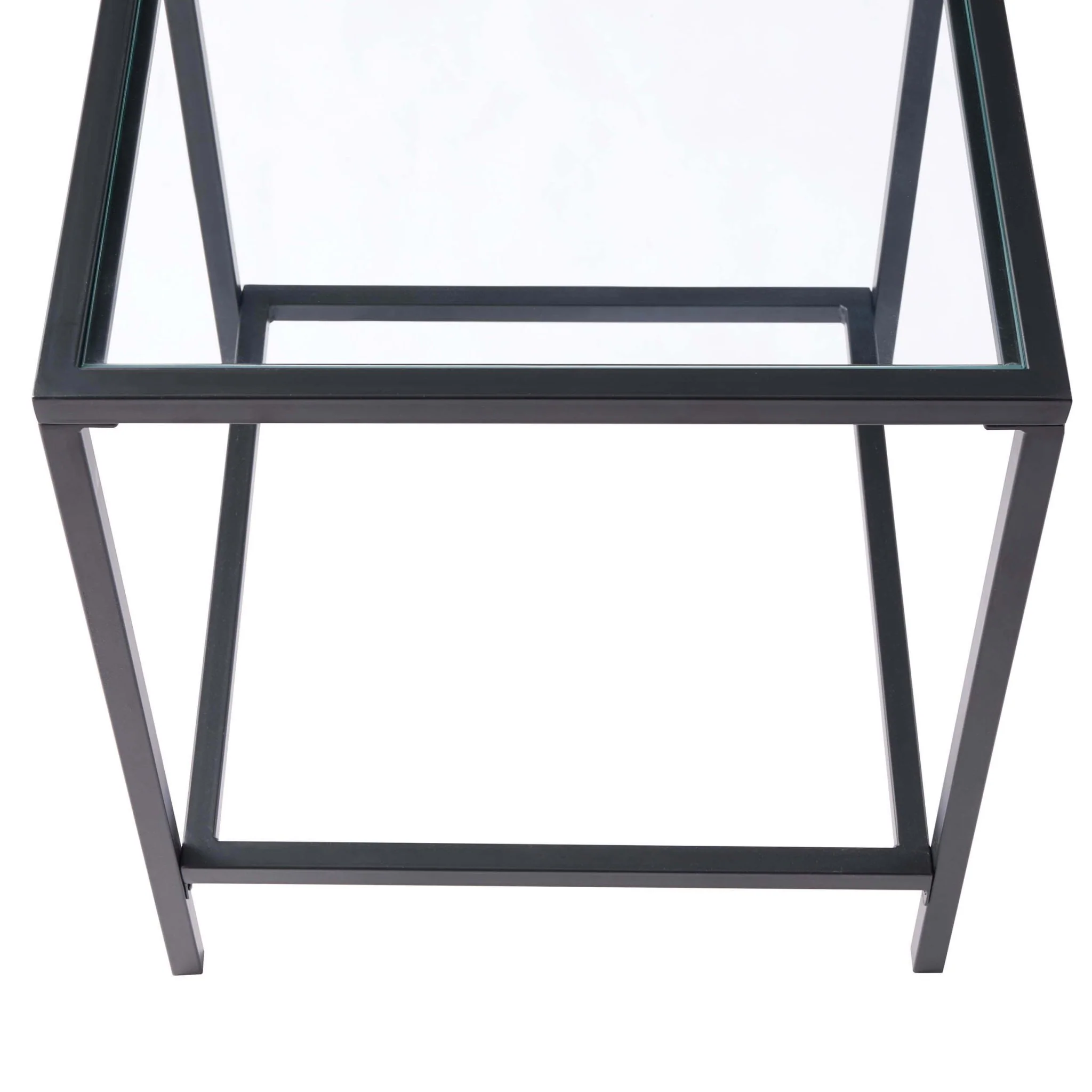 Glass Square Side Table - Black - Image 3