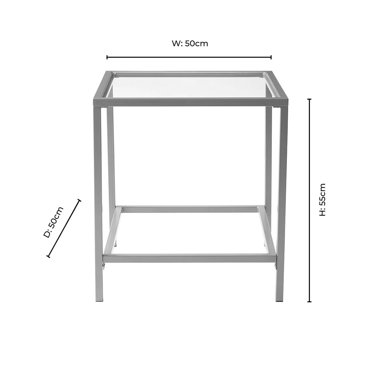 Glass Square Side Table - Black - Image 5