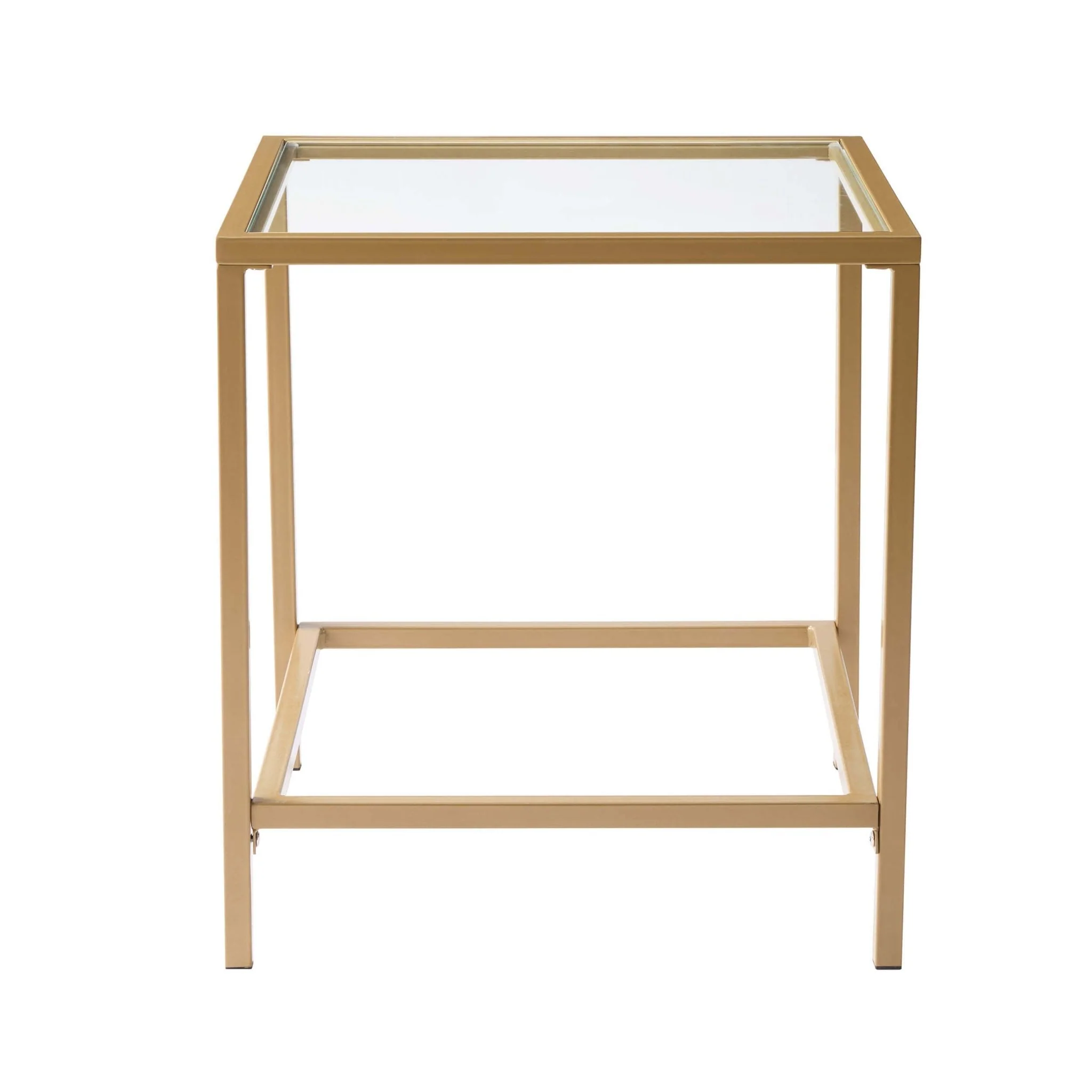 Glass Square Side Table - Gold - Image 2