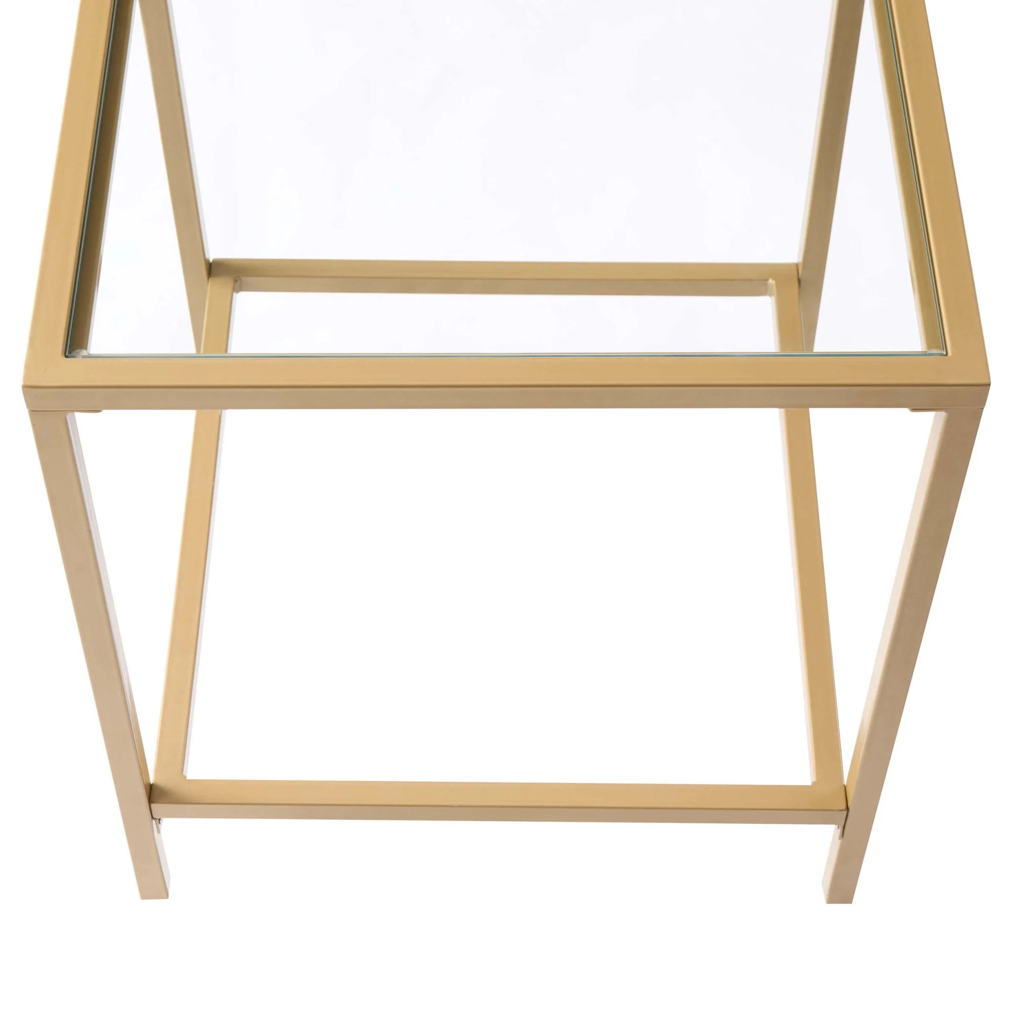 Glass Square Side Table - Gold - Image 3