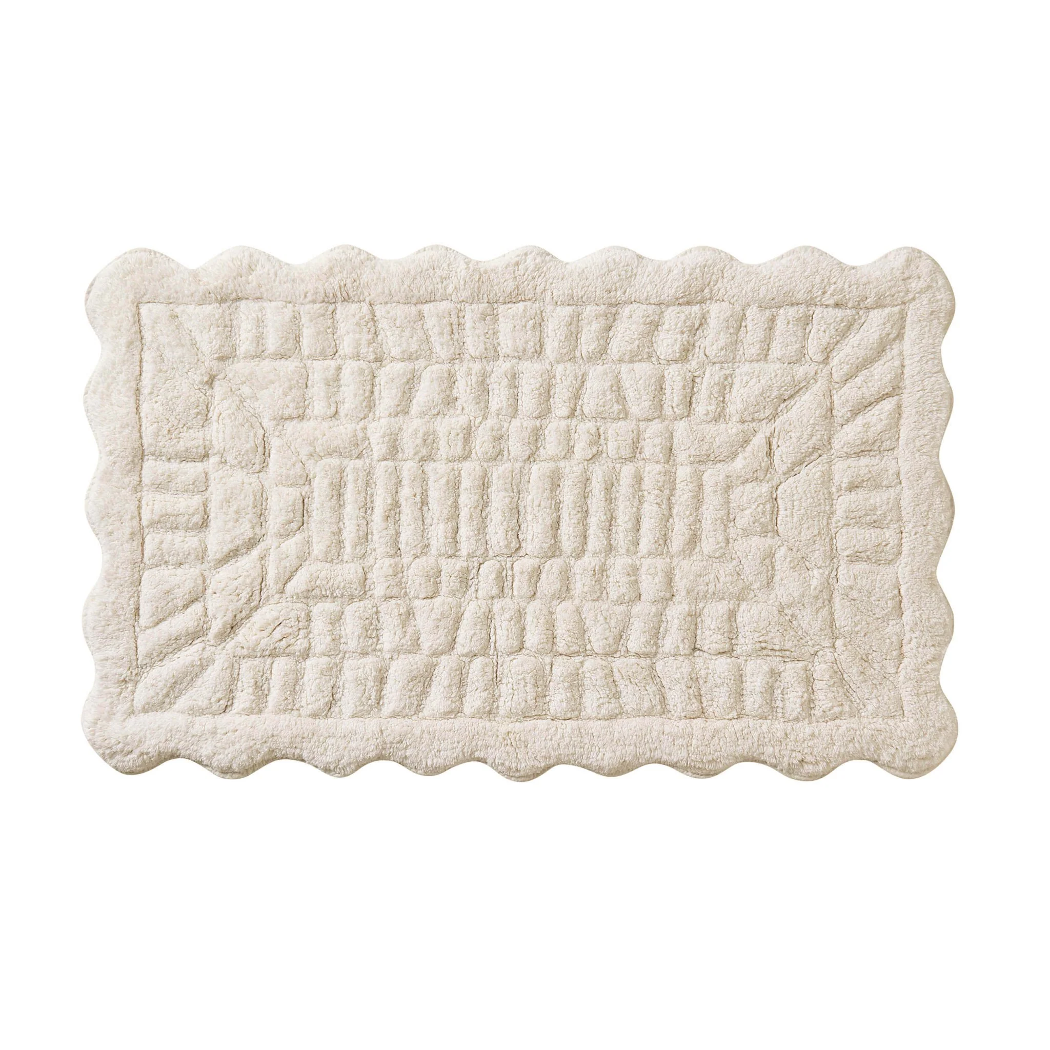 Goa Scalloped Bath Mat - White - Image 2