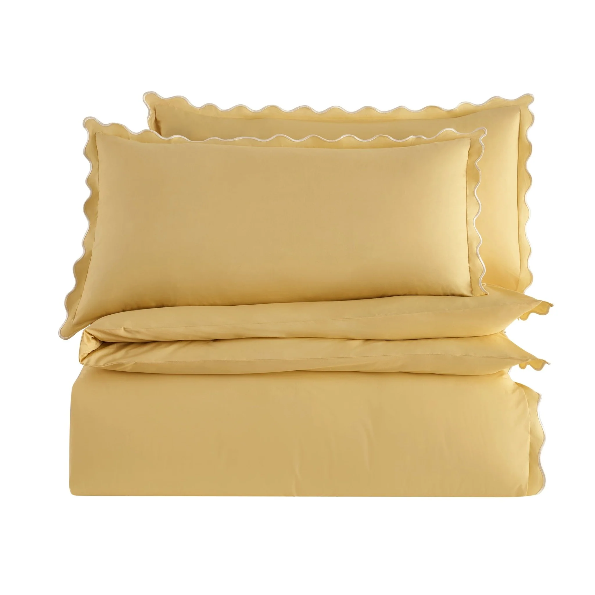 Grace Embroidered Edge 100% Cotton 200 Thread Count Duvet Cover - Buttermilk - Image 5