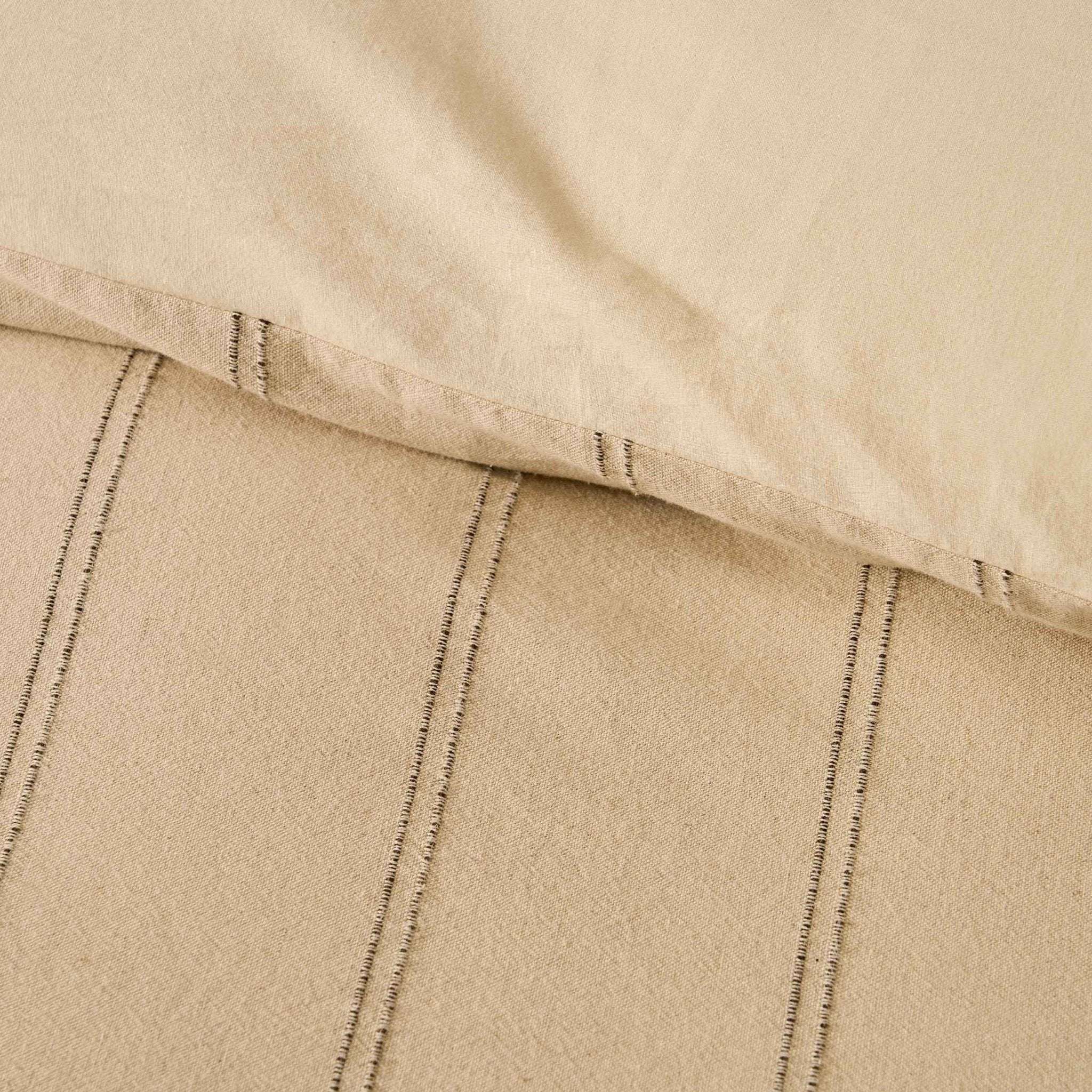 Hallie Linen Blend Yarn Dye Stripe Duvet Cover & Pillowcase Set - Natural - Image 10