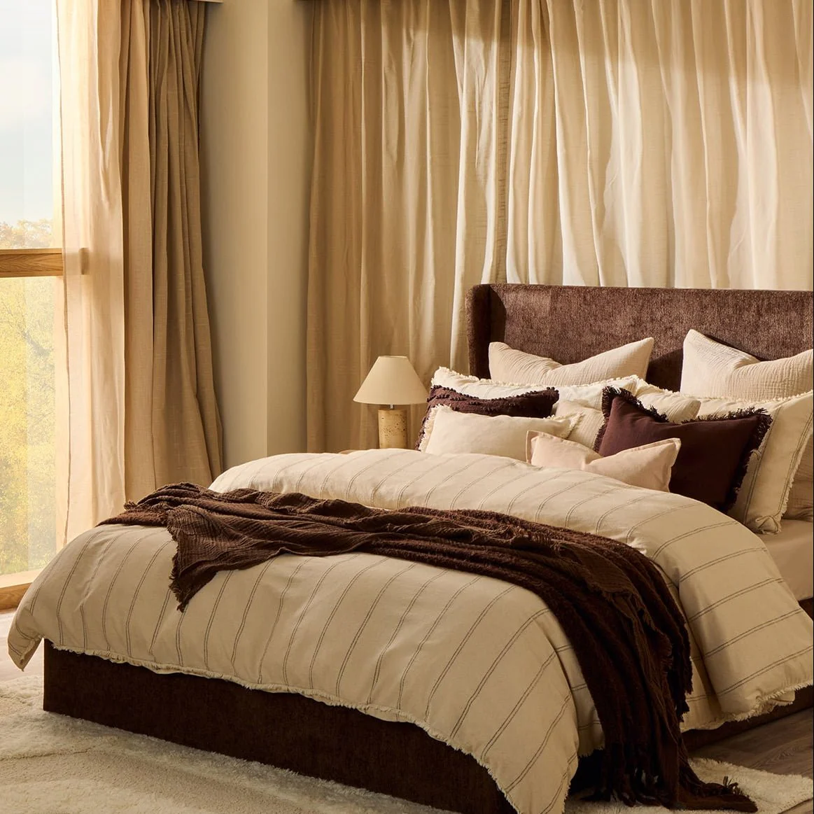 Hallie Linen Blend Yarn Dye Stripe Duvet Cover & Pillowcase Set - Natural - Image 3