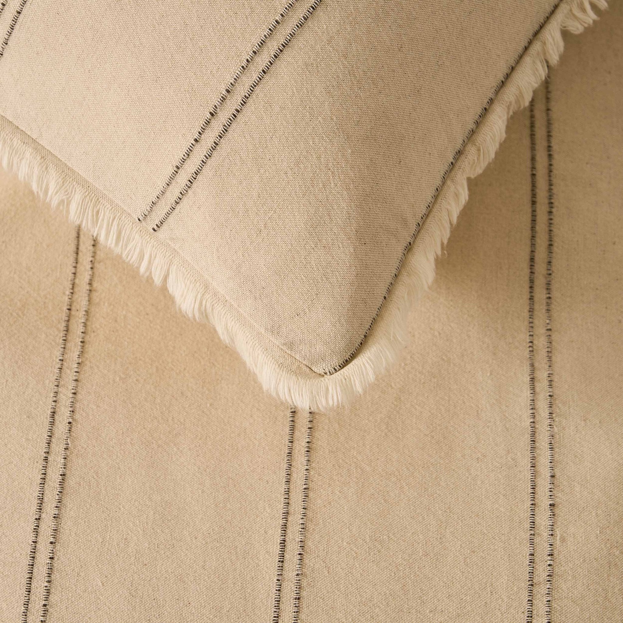 Hallie Linen Blend Yarn Dye Stripe Duvet Cover & Pillowcase Set - Natural - Image 9