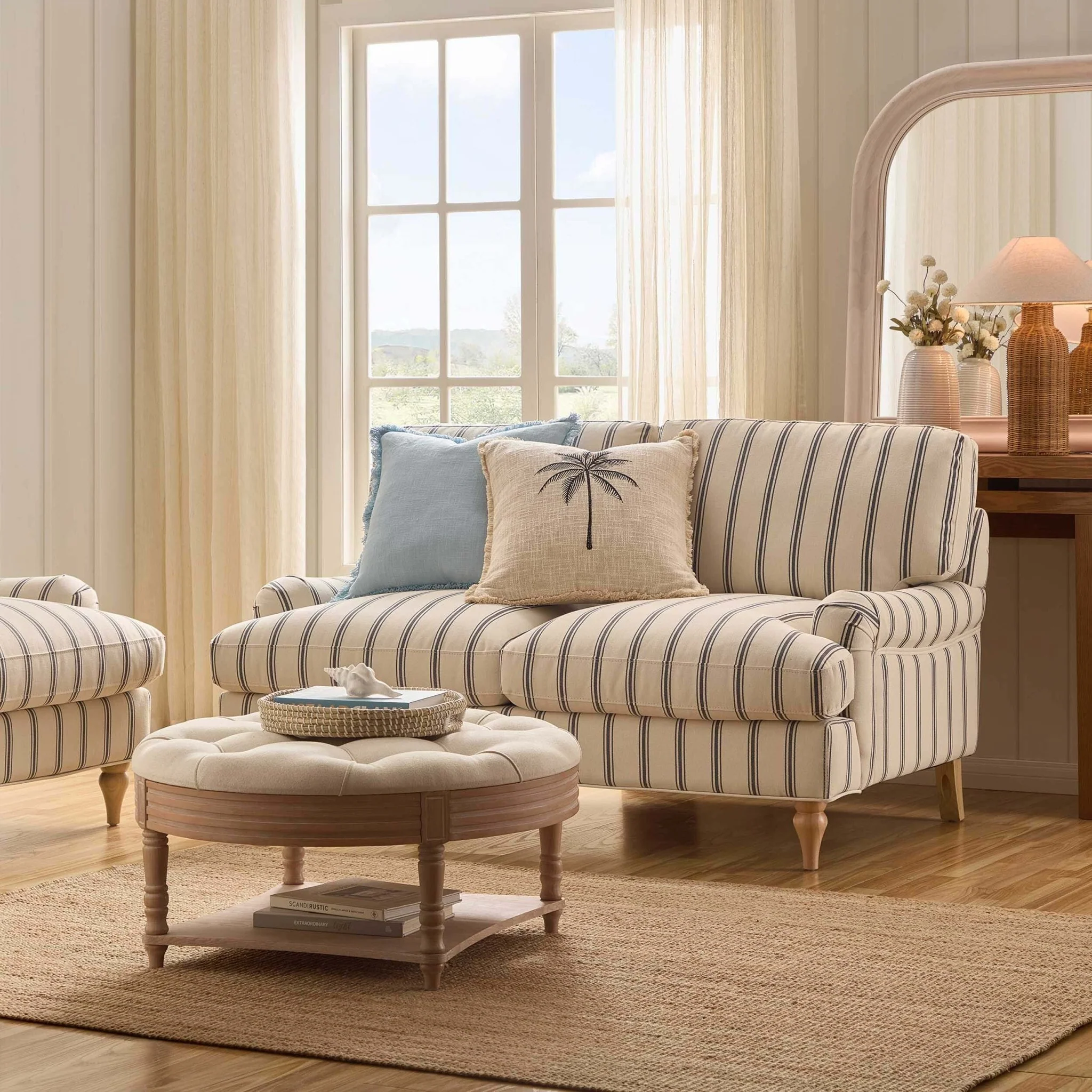 Hampshire 2 Seater Sofa - Blue Stripe