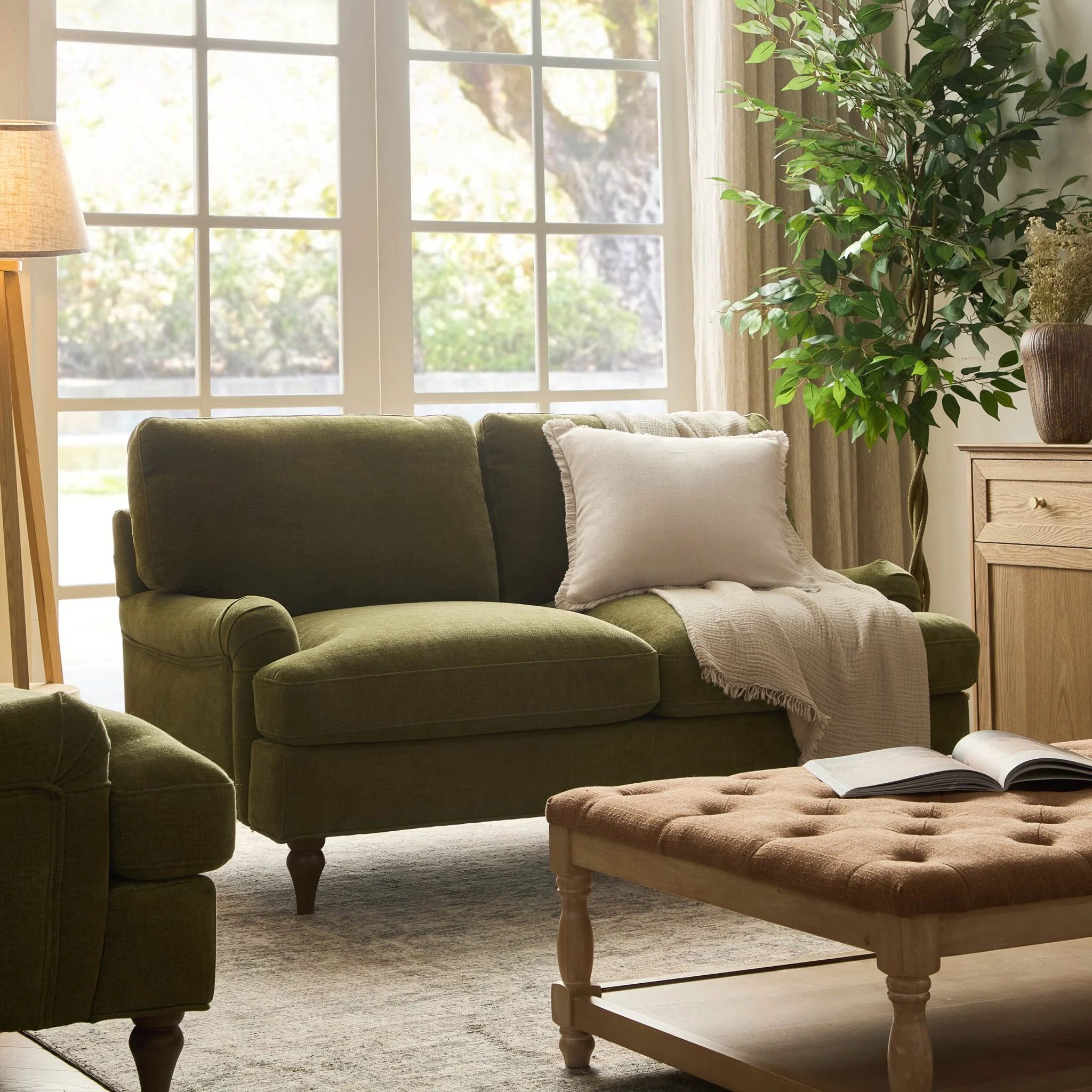 Hampshire 2 Seater Sofa - Chenille Olive