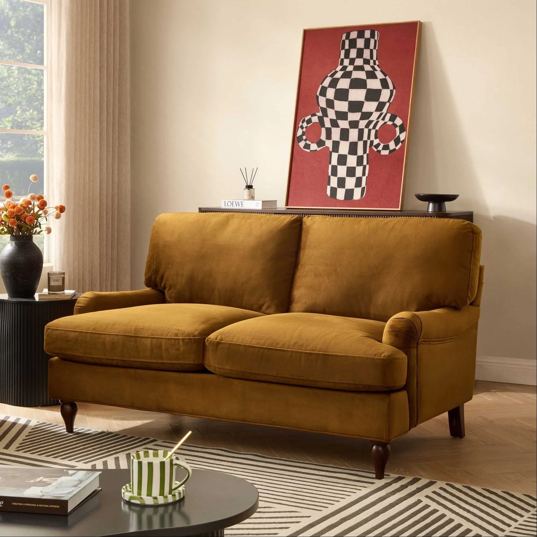 Hampshire 2 Seater Sofa - Muted Gold