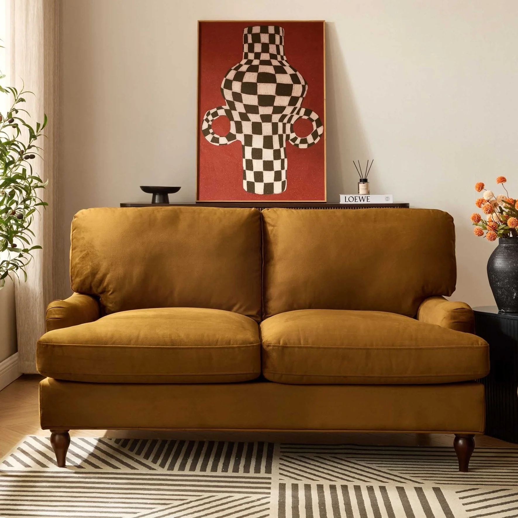 Hampshire 2 Seater Sofa - Muted Gold - Image 2