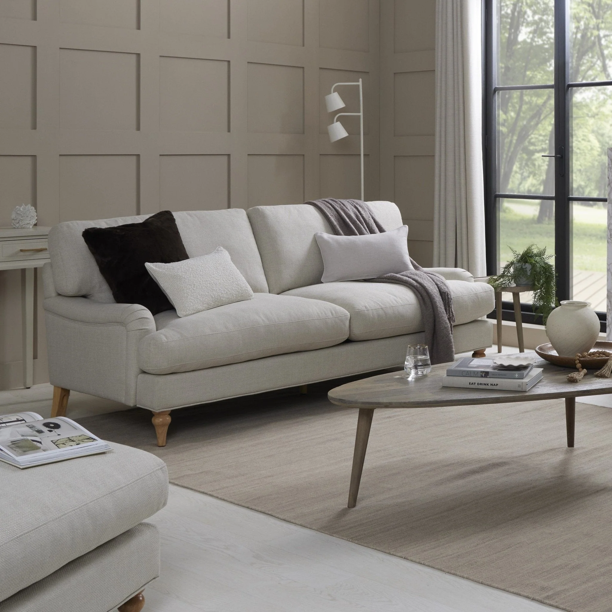 Hampshire 3 Seater Sofa - Beige - Image 3