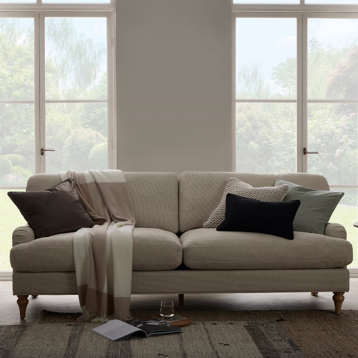Hampshire 3 Seater Sofa - Beige - Image 8