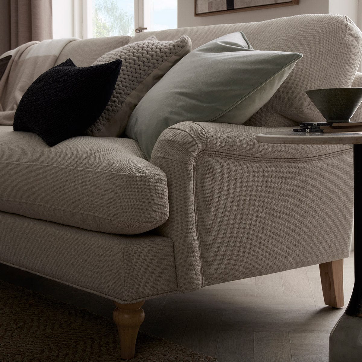 Hampshire 3 Seater Sofa - Beige - Image 9
