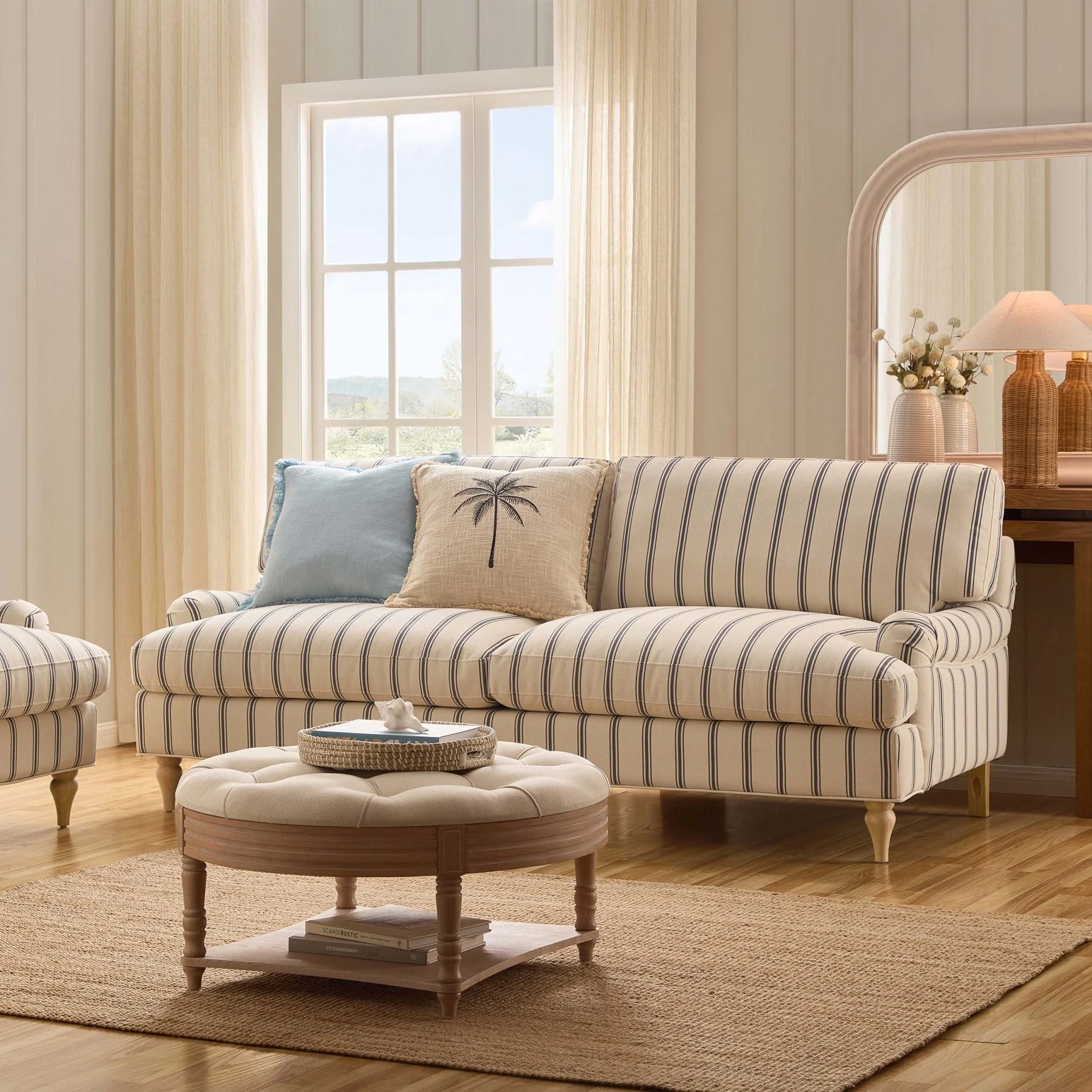 Hampshire 3 Seater Sofa - Blue Stripe