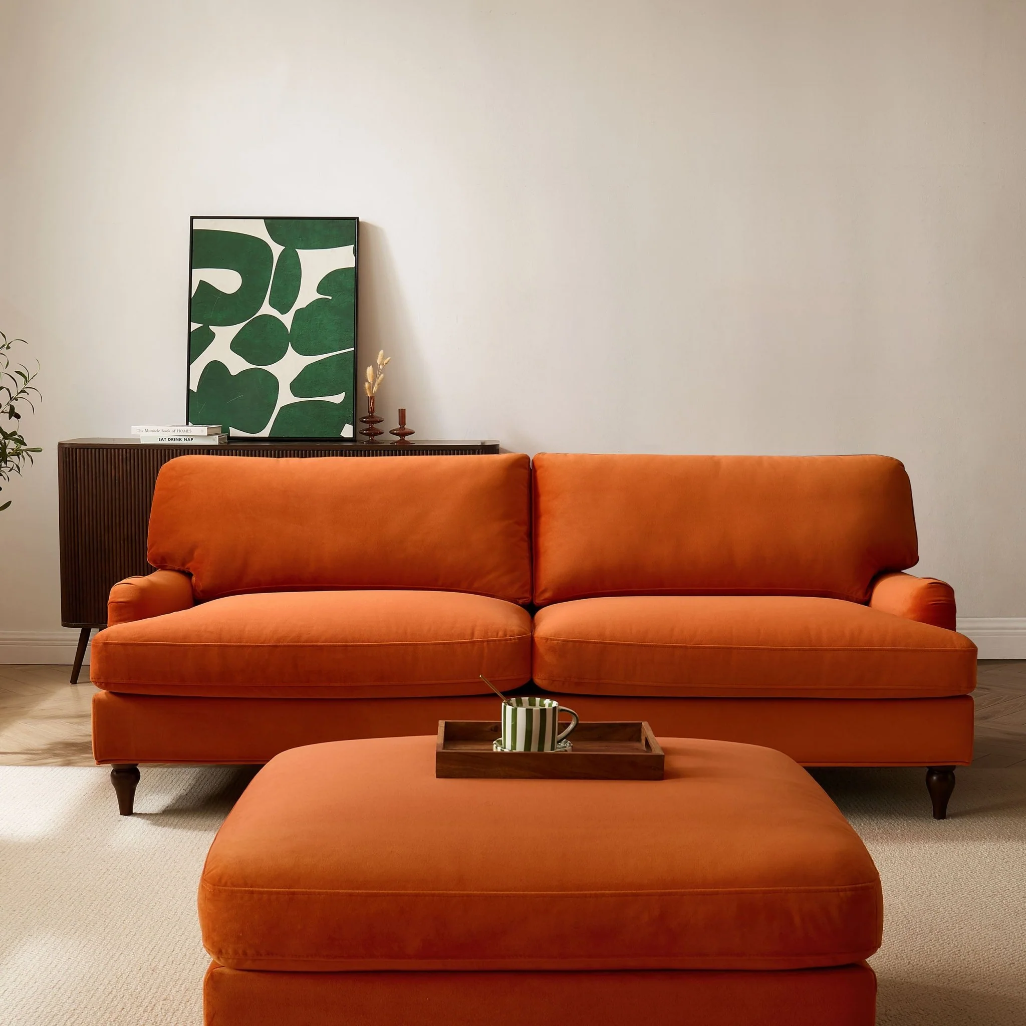 Hampshire 3 Seater Sofa - Bright Orange - Image 2
