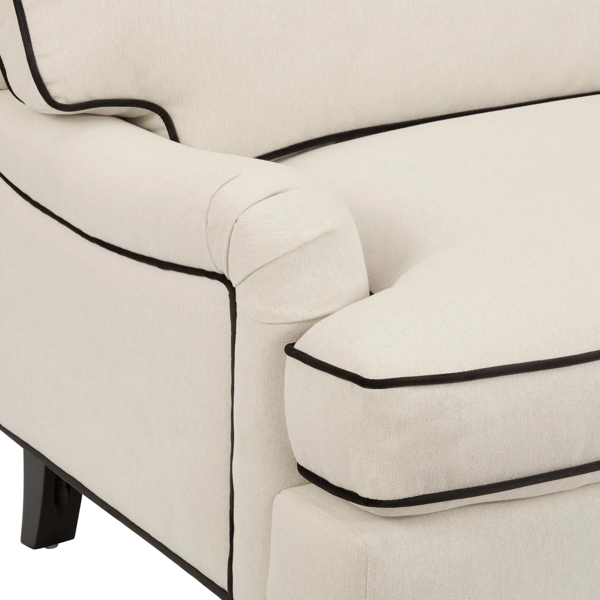 Hampshire 3 Seater Sofa - Cream/Black - Image 6