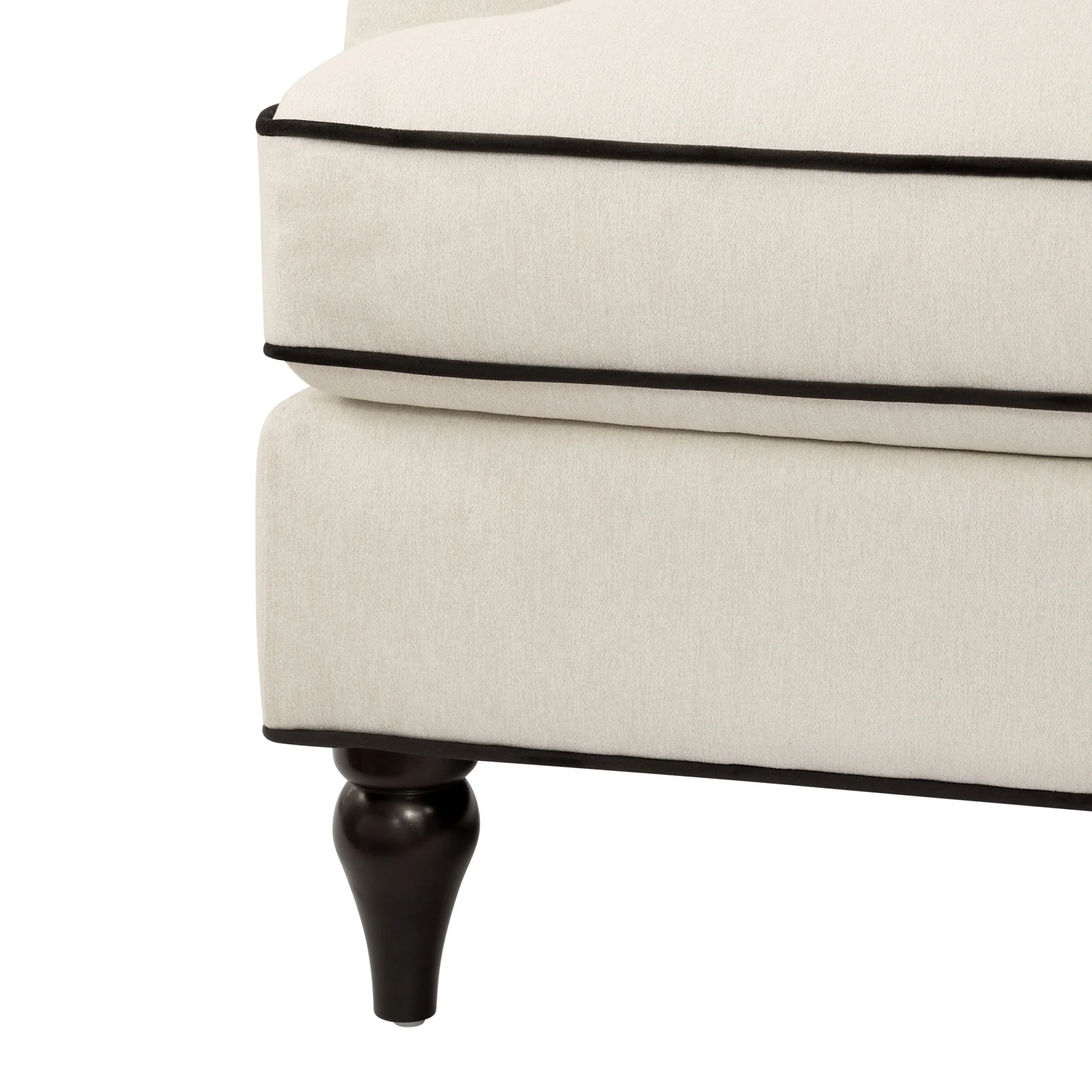 Hampshire 3 Seater Sofa - Cream/Black - Image 7
