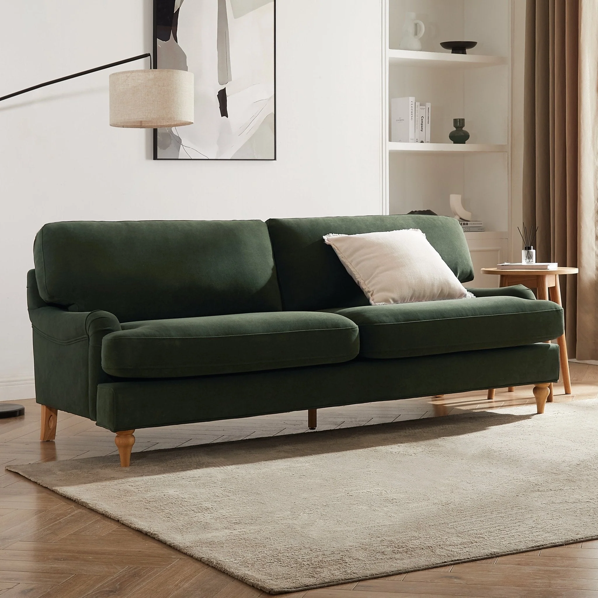 Hampshire 3 Seater Sofa - Dark Olive Green - Image 3
