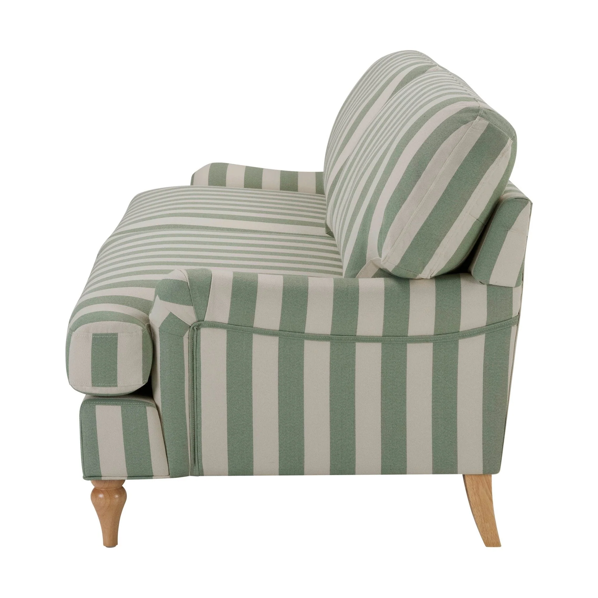 Hampshire 3 Seater Sofa - Green Stripe - Image 4
