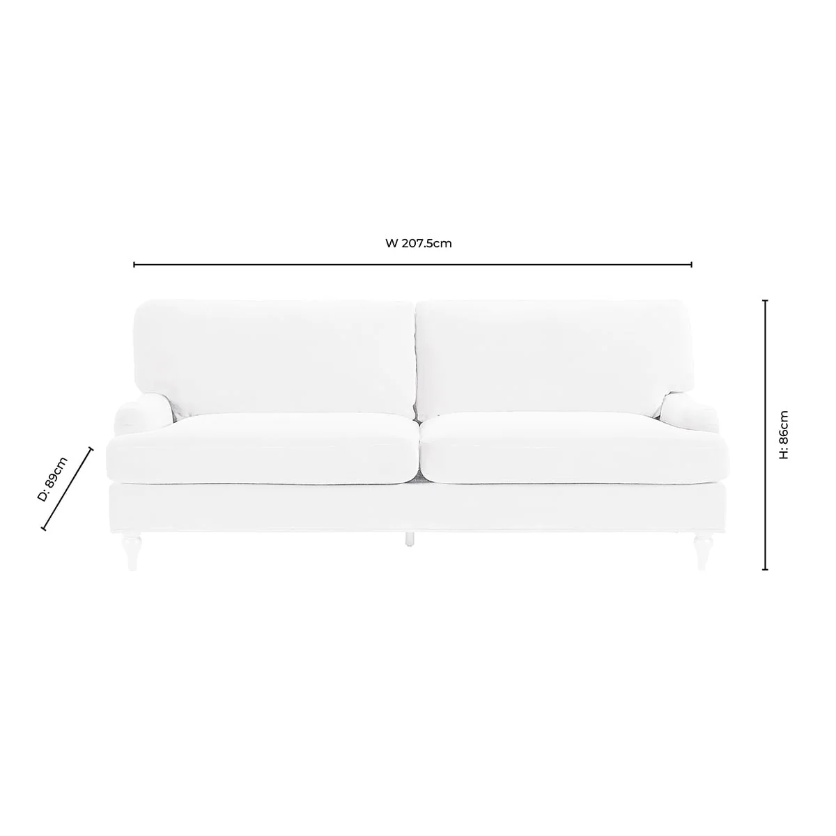 Hampshire 3 Seater Sofa - Beige - Image 17