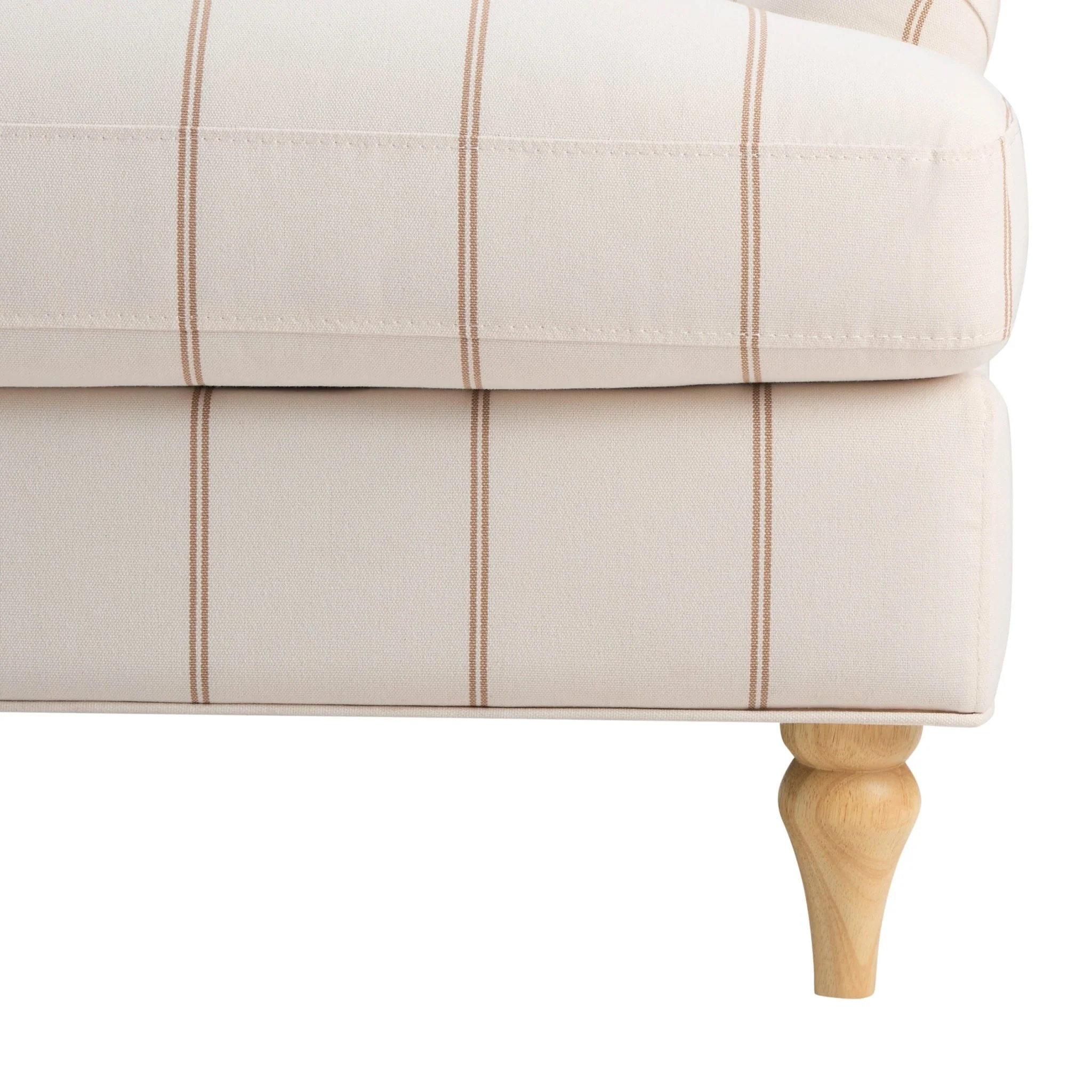 Hampshire 3 Seater Sofa - Thin Natural Stripe - Image 9
