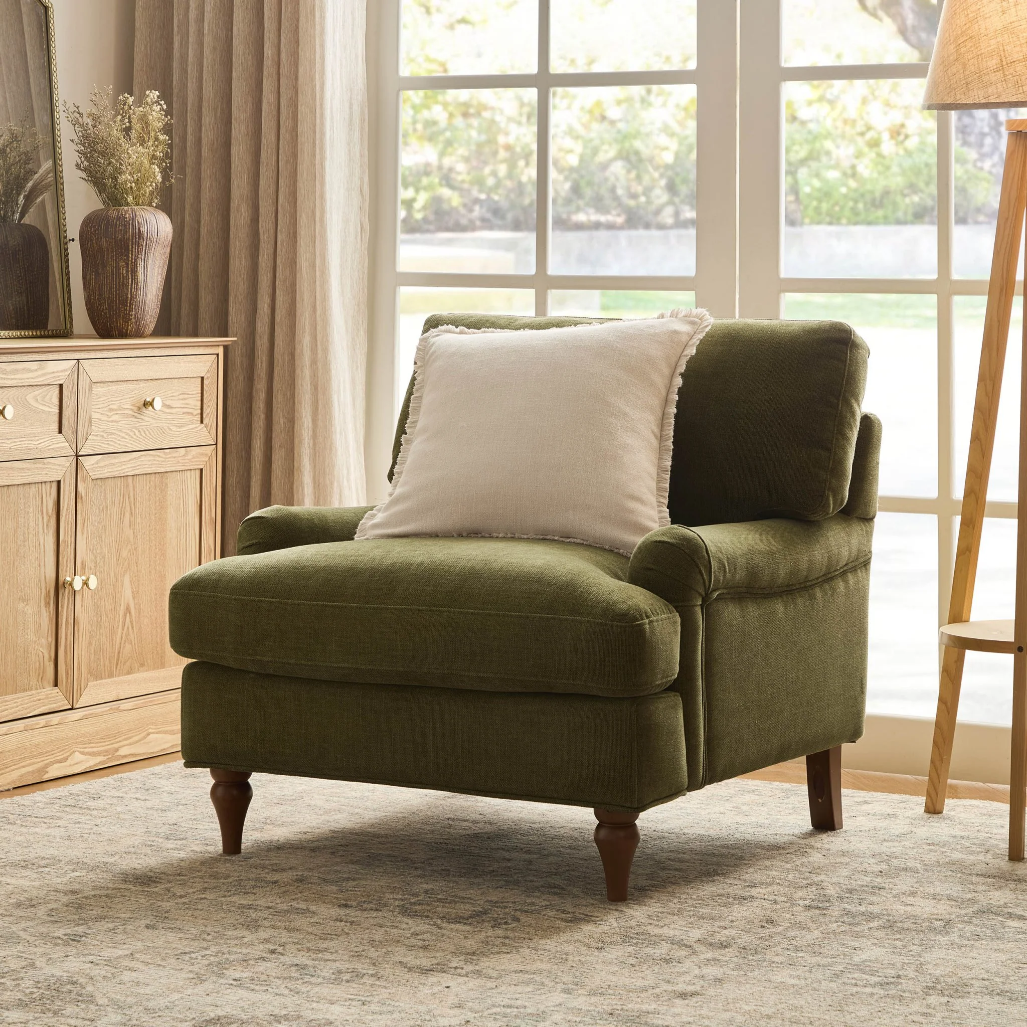 Hampshire Armchair - Chenille Olive