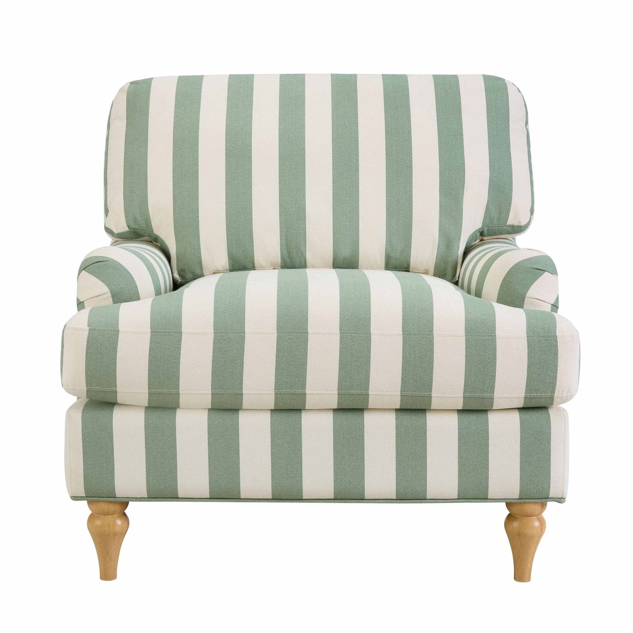Hampshire Armchair - Green Stripe - Image 2