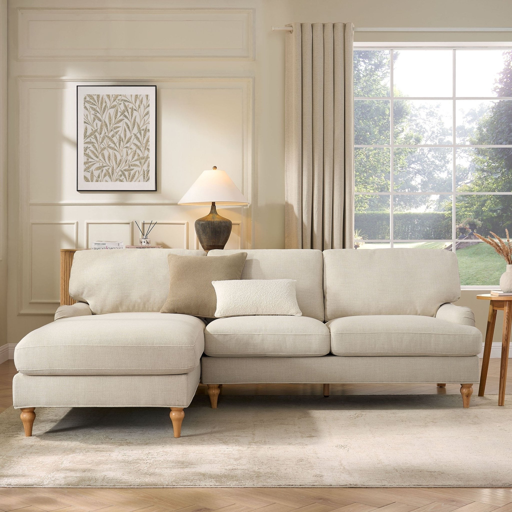 Hampshire Left Hand Chaise Sofa - Beige