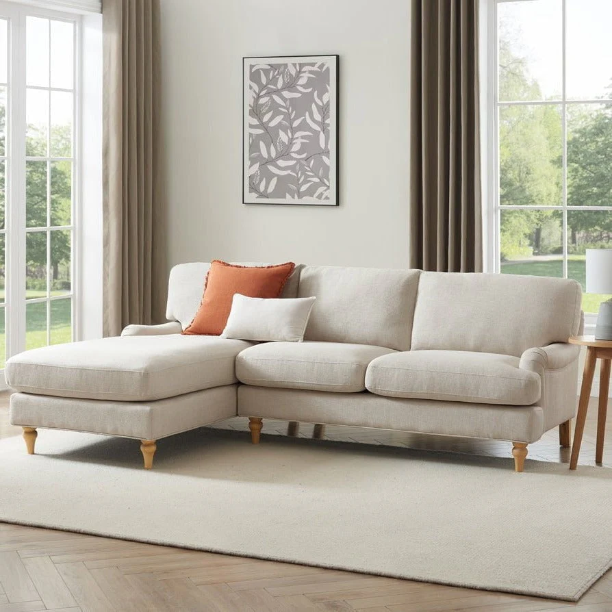 Hampshire Left Hand Chaise Sofa - Beige - Image 2