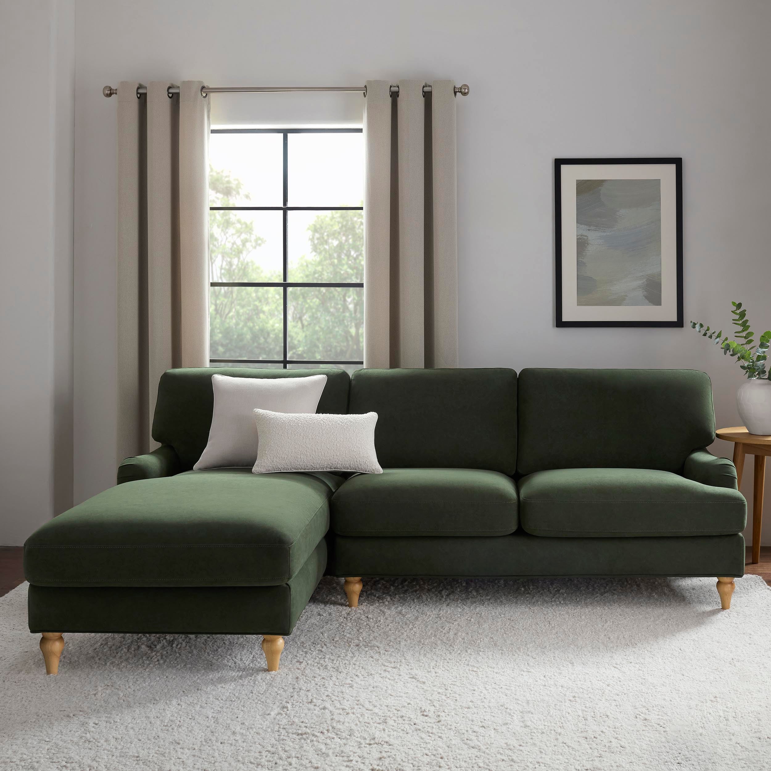 Hampshire Left Hand Chaise Sofa - Dark Olive - Image 2