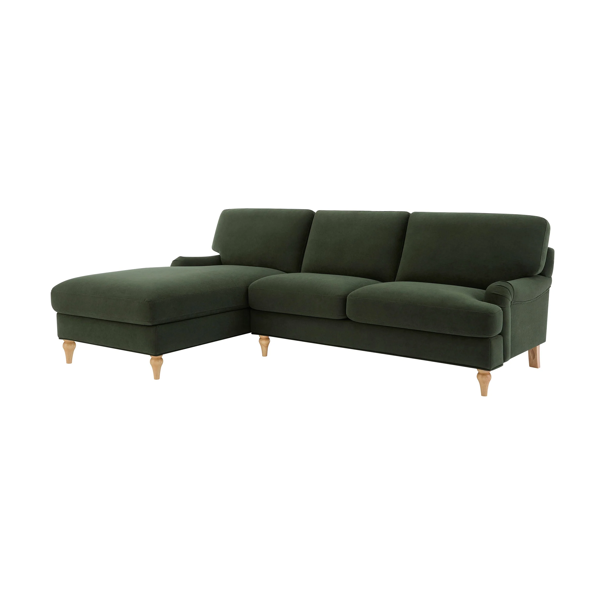 Hampshire Left Hand Chaise Sofa - Dark Olive - Image 3