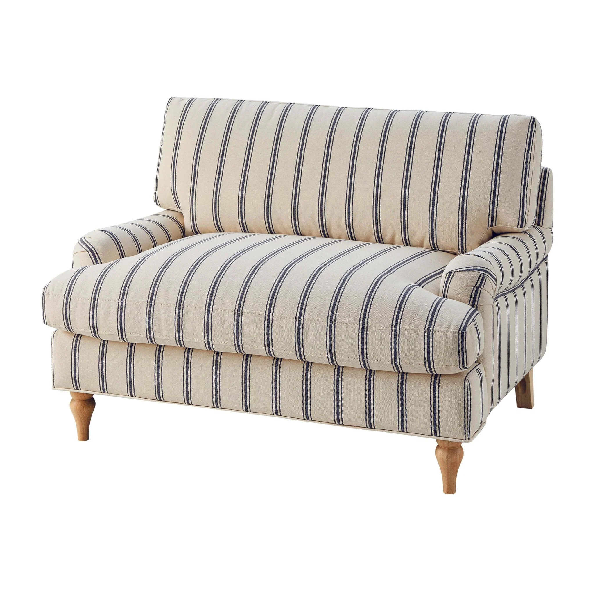 Hampshire Loveseat - Blue Stripe - Image 4