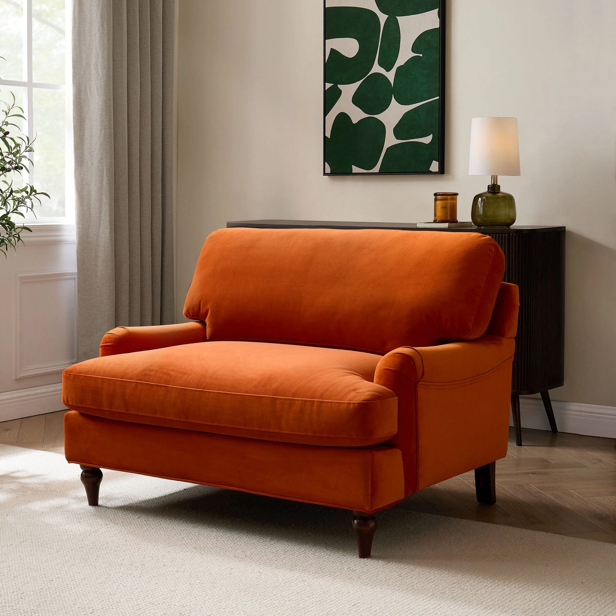 Hampshire Loveseat - Bright Orange
