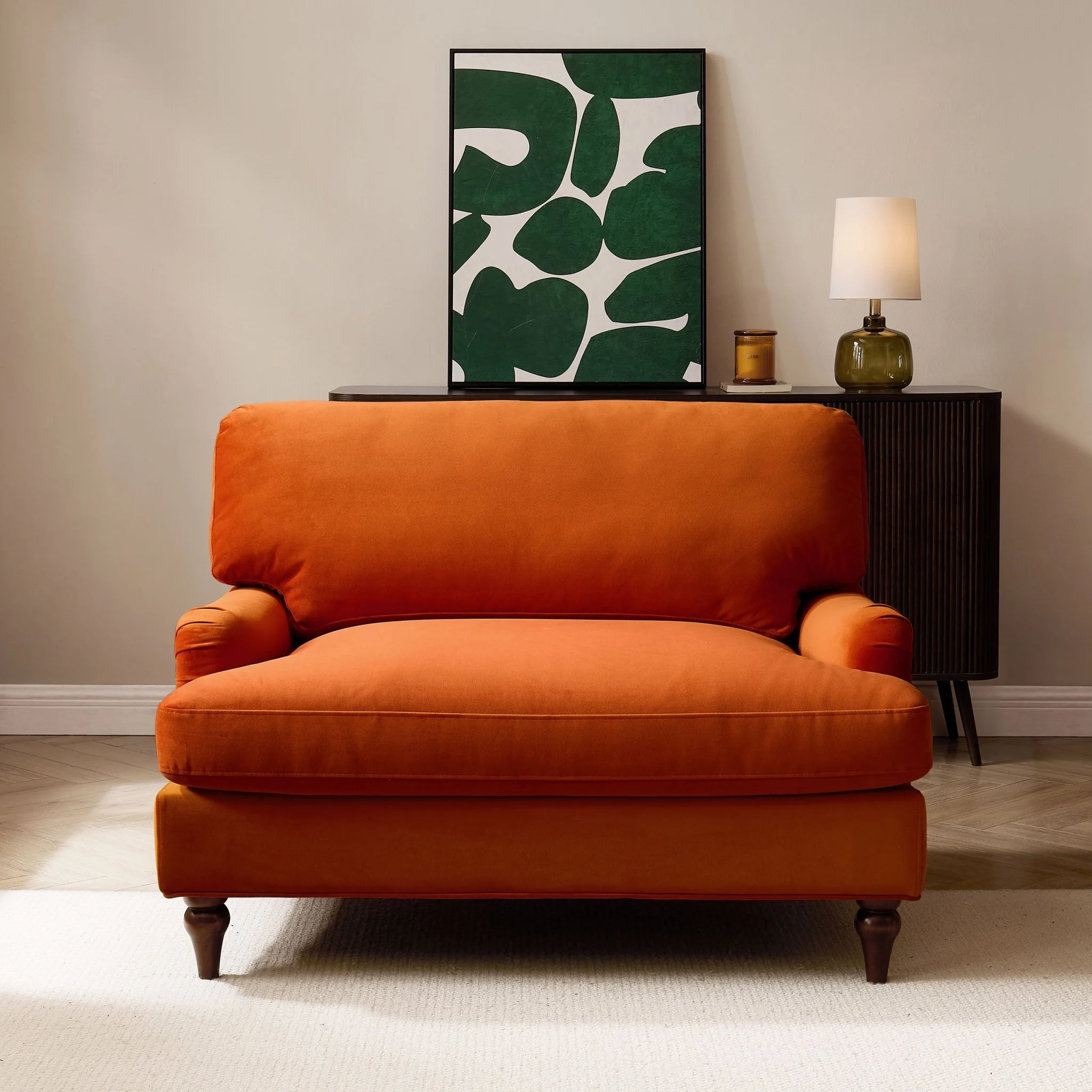 Hampshire Loveseat - Bright Orange - Image 2