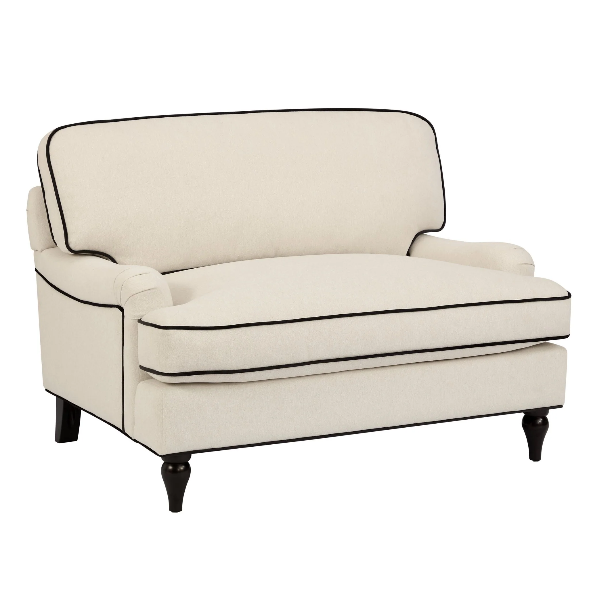 Hampshire Loveseat - Cream/Black - Image 4