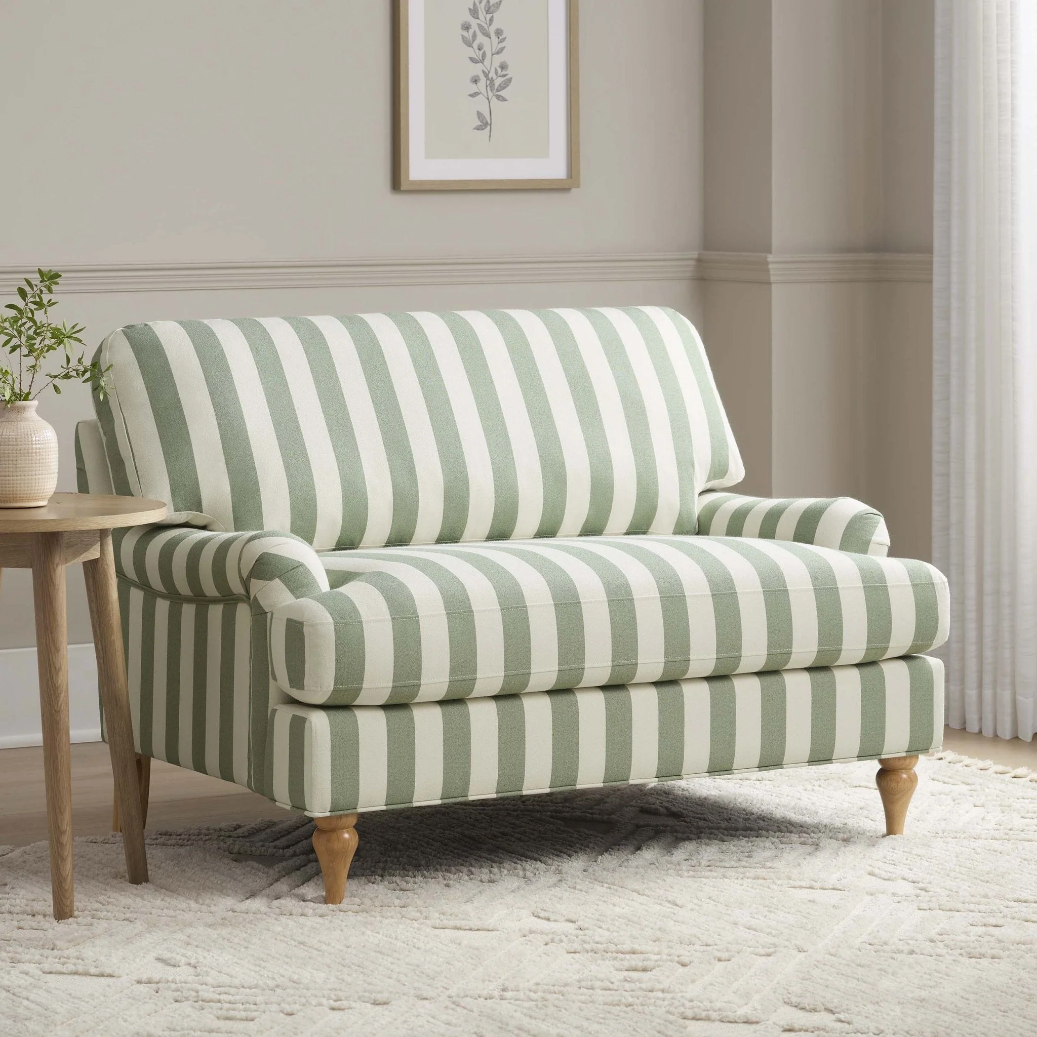 Hampshire Loveseat - Green Stripe - Image 2