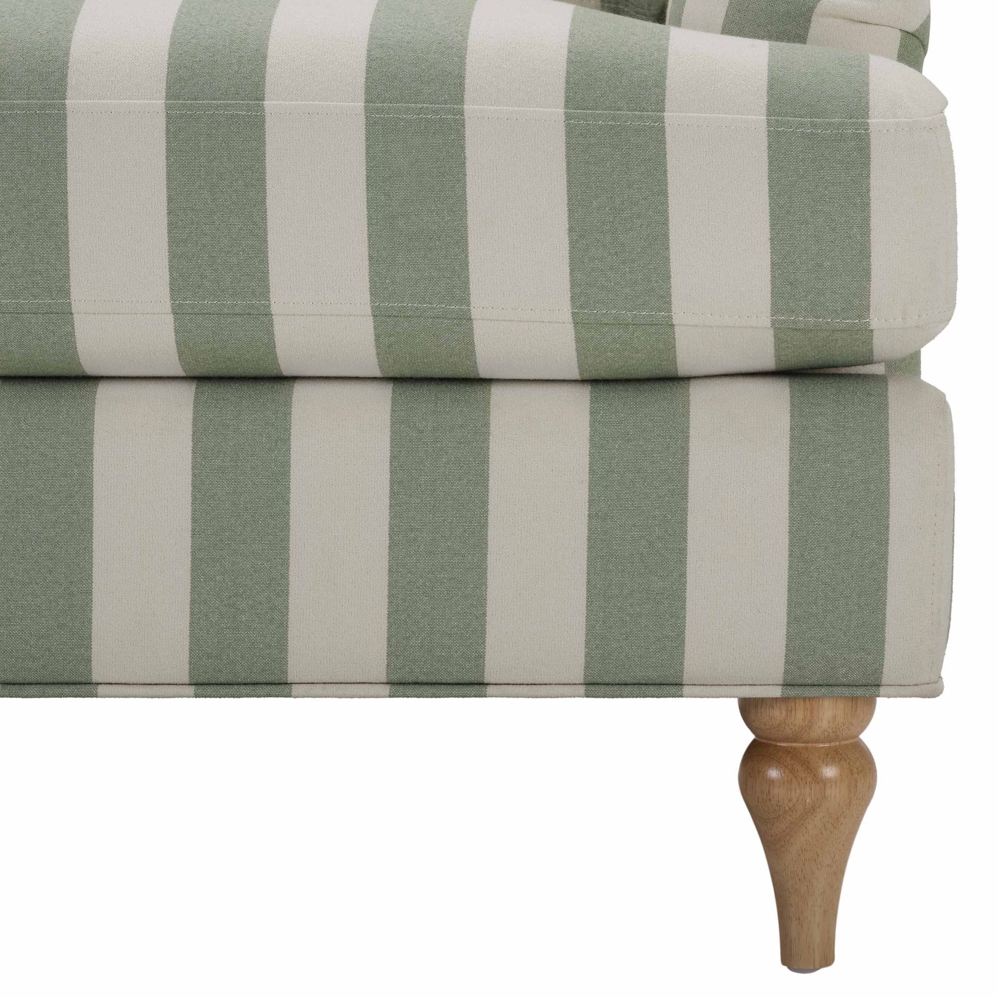 Hampshire Loveseat - Green Stripe - Image 8