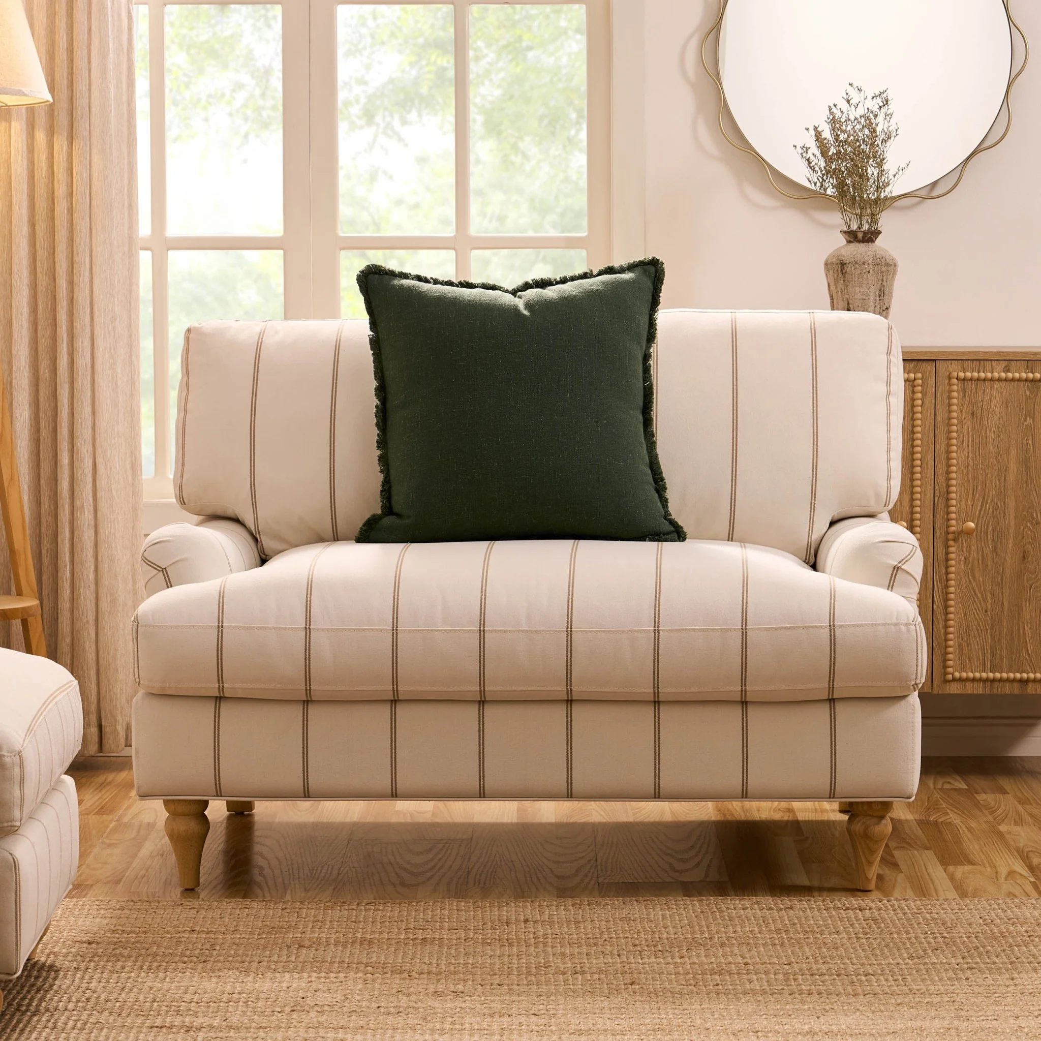 Hampshire Loveseat - Thin Natural Stripe