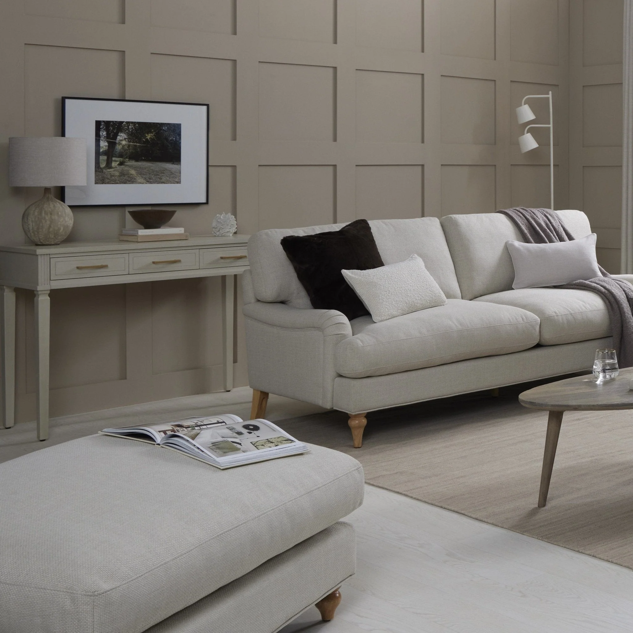Hampshire Pouffe - Beige - Image 3