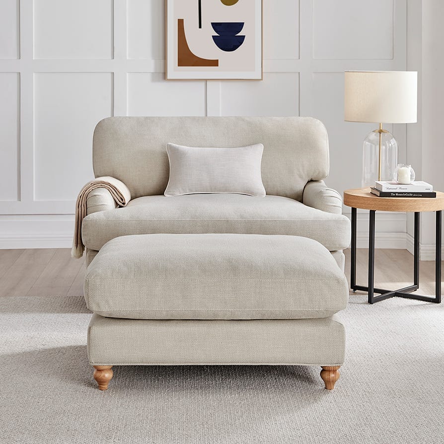 Hampshire Pouffe - Beige - Image 4