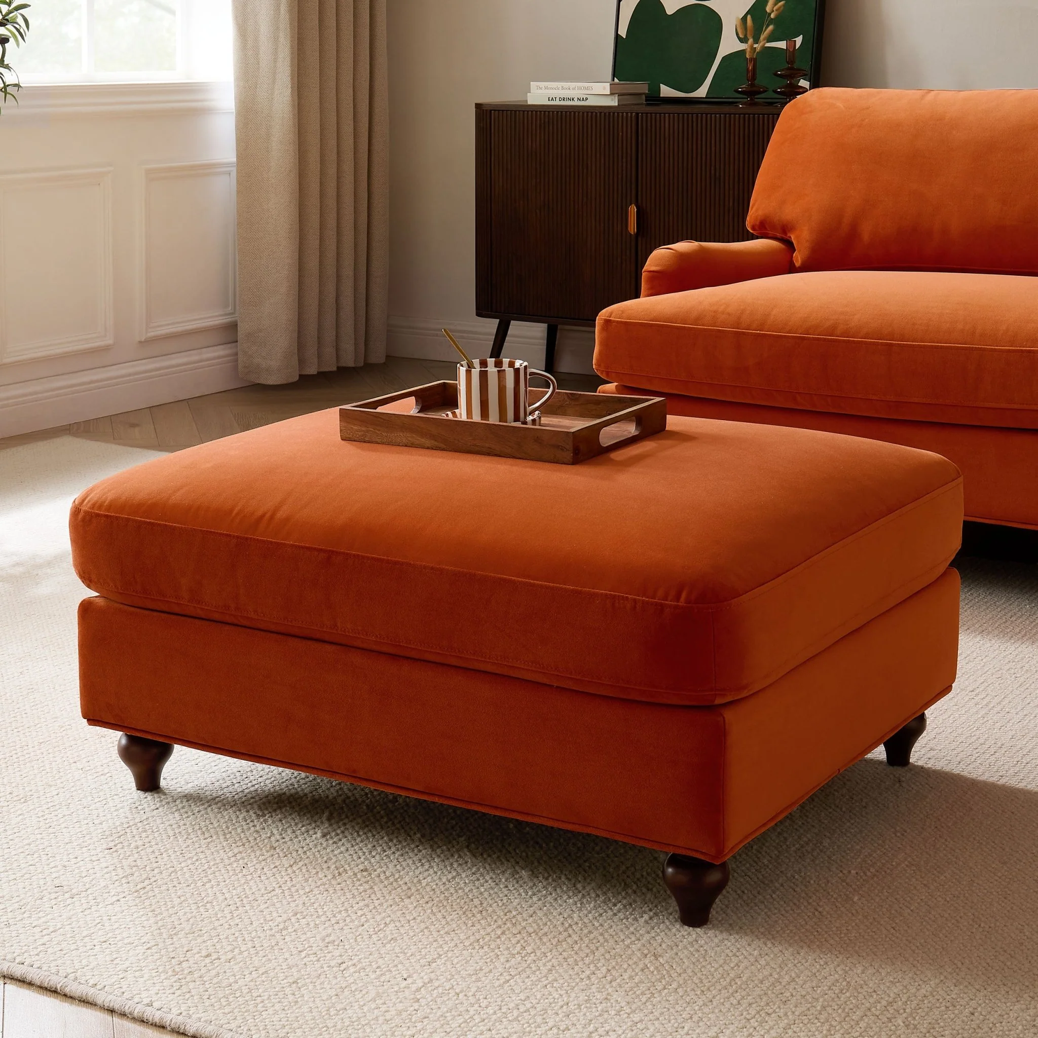 Hampshire Pouffe - Bright Orange