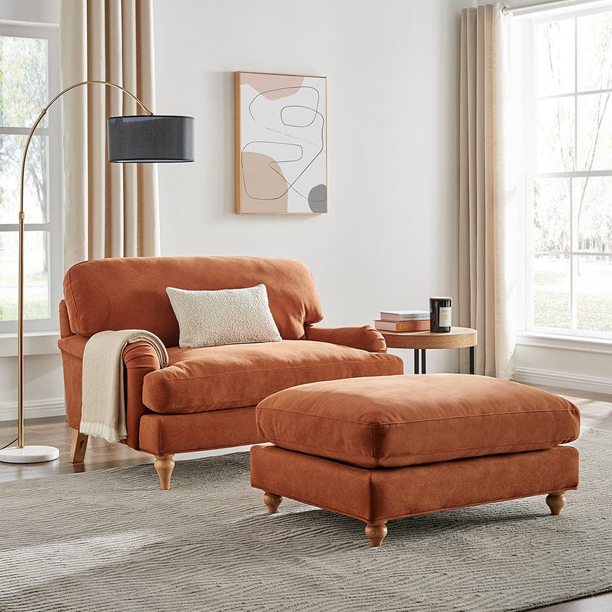 Hampshire Pouffe - Burnt Orange - Image 3