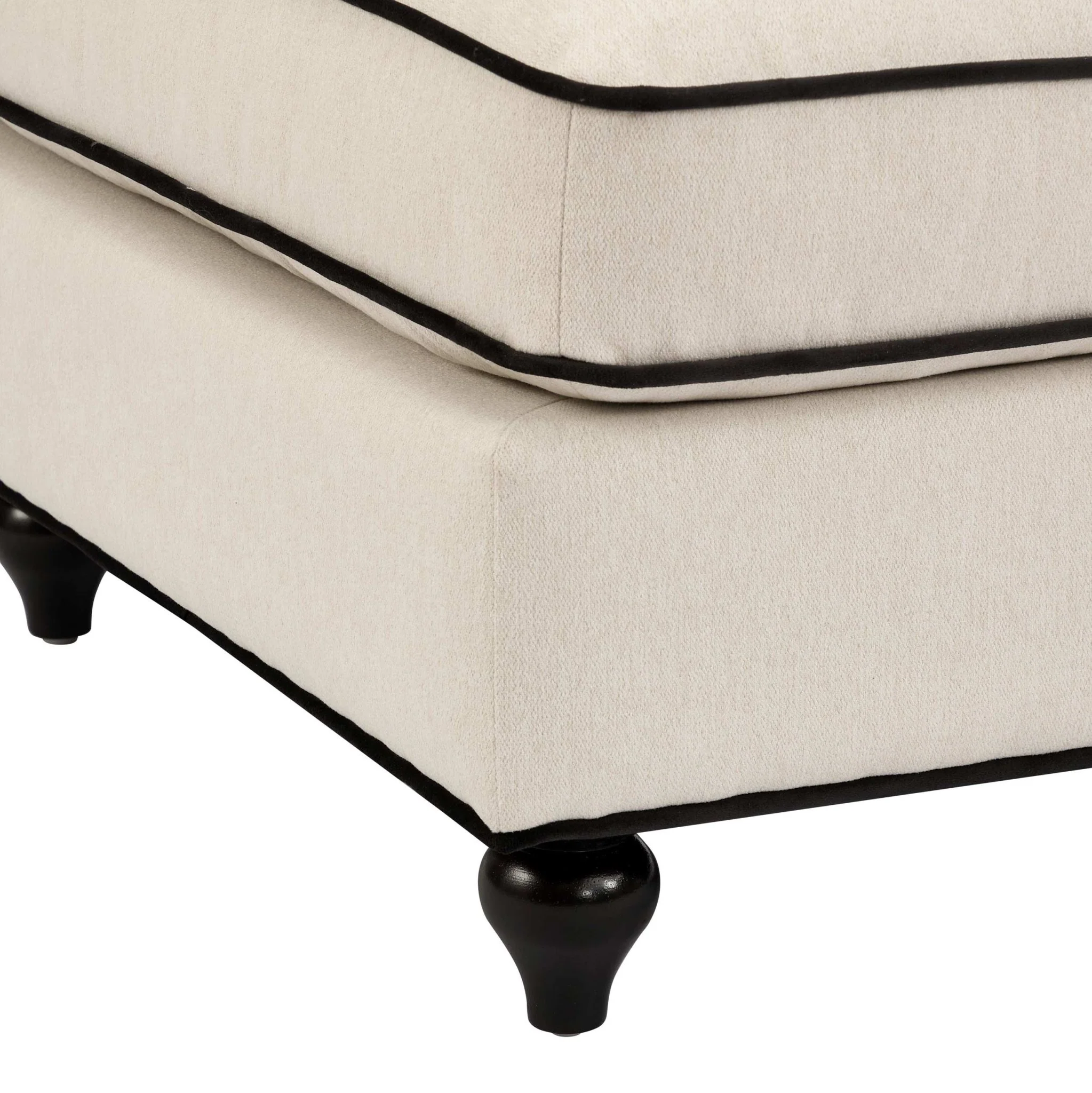 Hampshire Pouffe - Cream/Black - Image 4