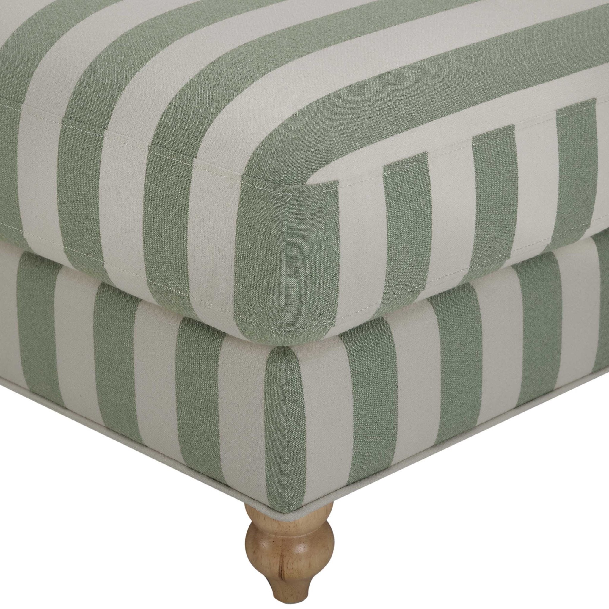 Hampshire Pouffe - Green Stripe - Image 3
